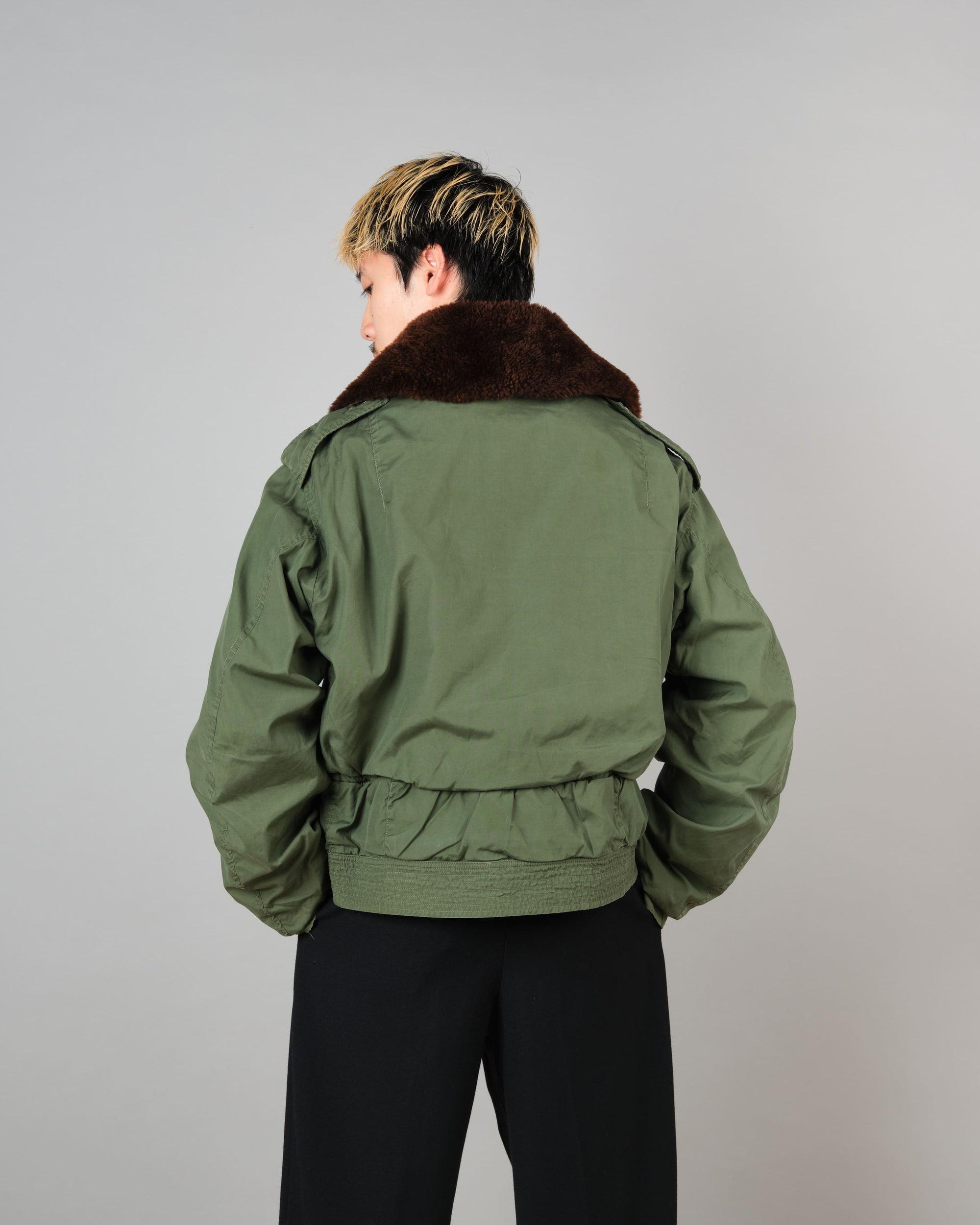 ［~60's］French Air Force Cotton Flight Jacket With Boa Collar Size.104MGM