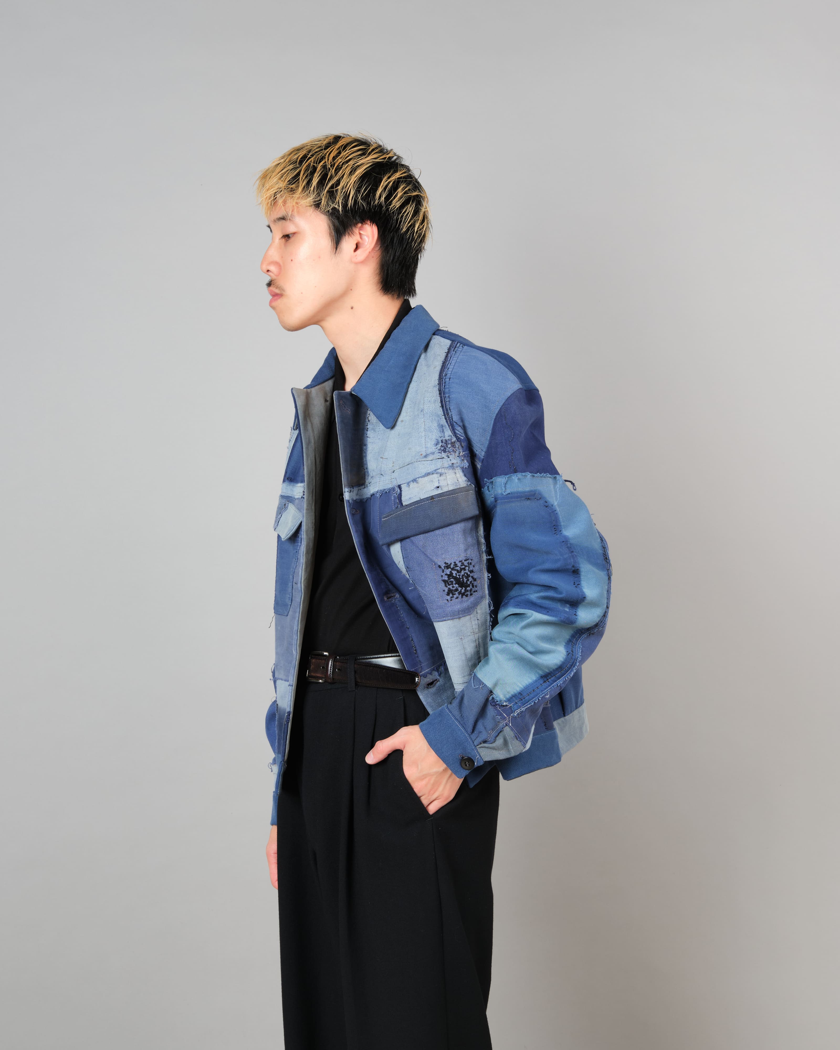 [PROPOSITION] Various French Vintage Blue Fabrics Short Jacket