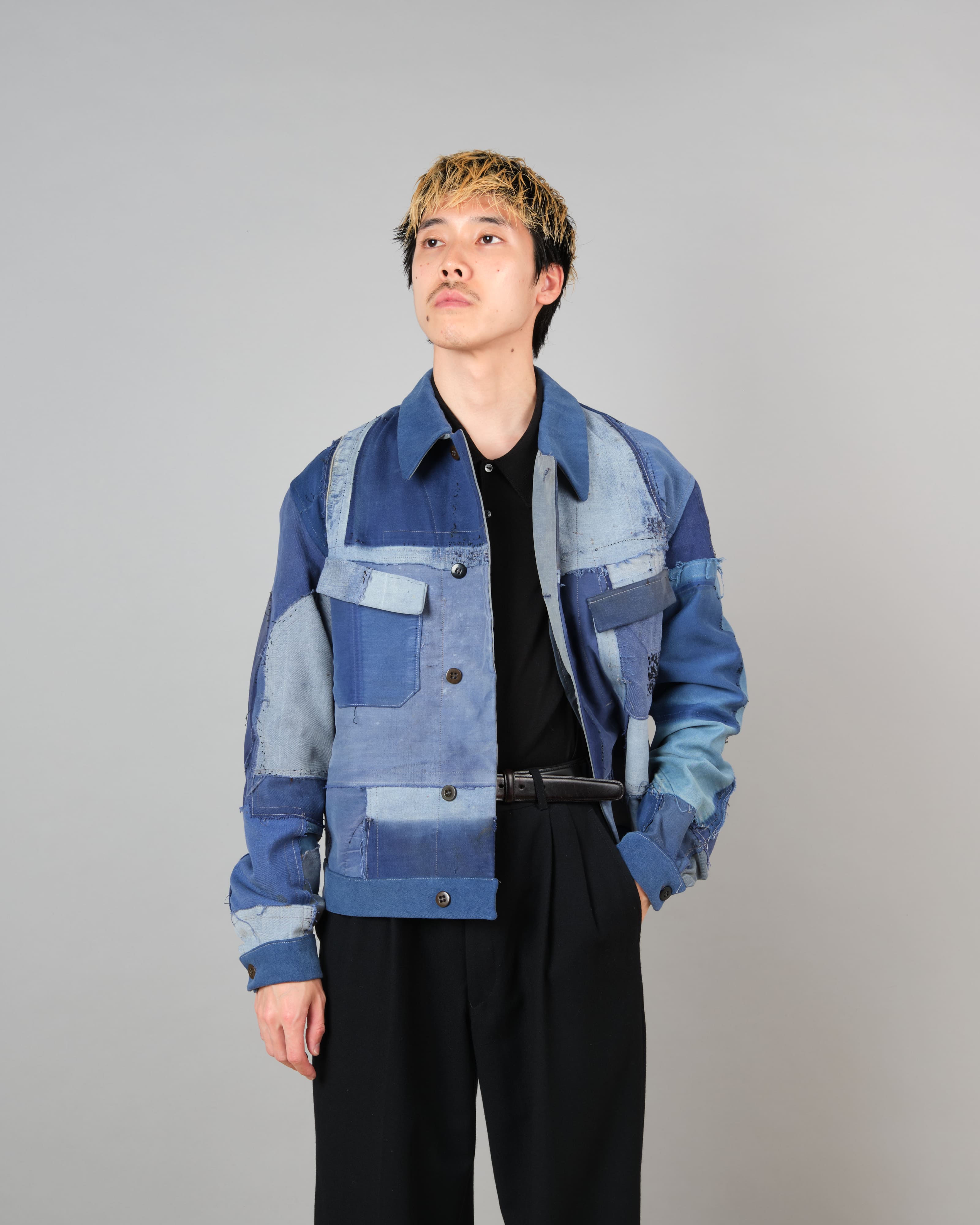 [PROPOSITION] Various French Vintage Blue Fabrics Short Jacket