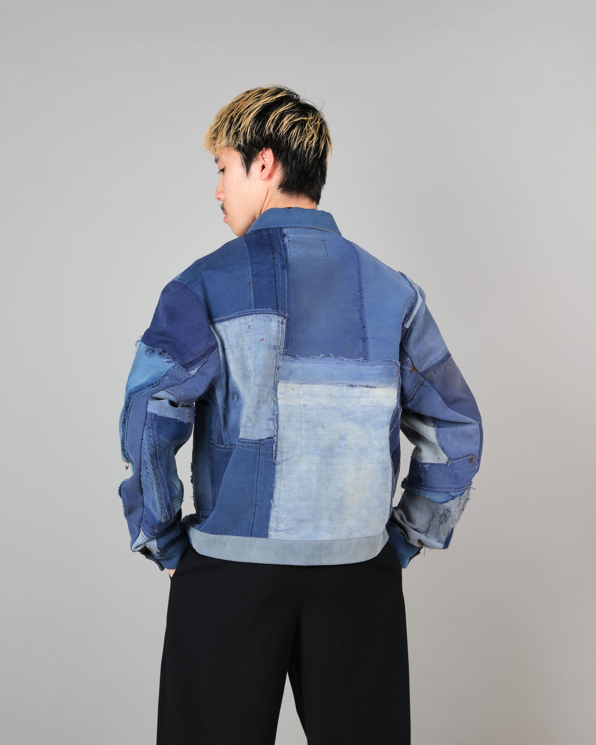 ［PROPOSITION］Various French Vintage Blue Fabrics Short Jacket