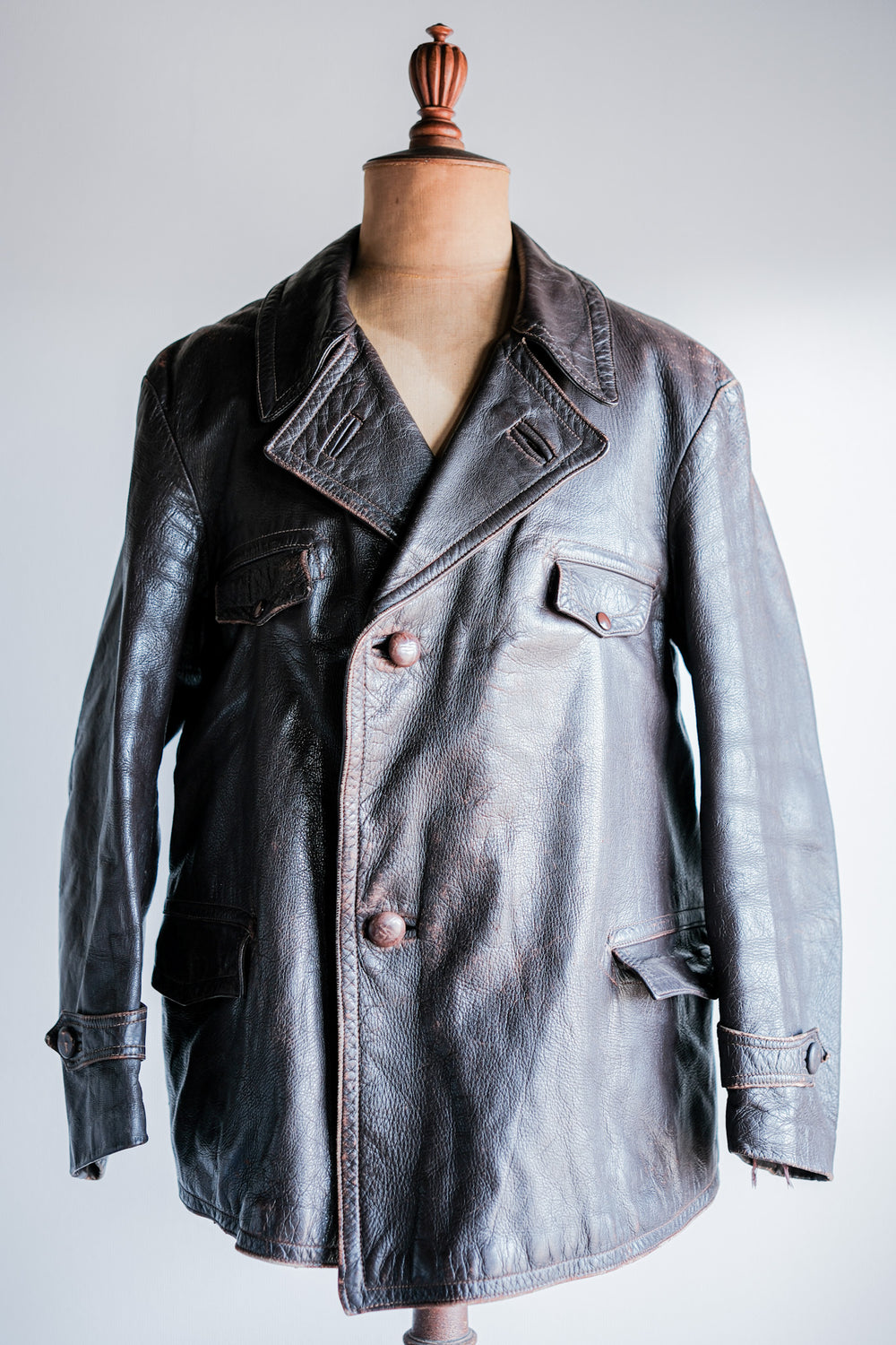 ［~40's］French Vintage Brown Leather Jacket