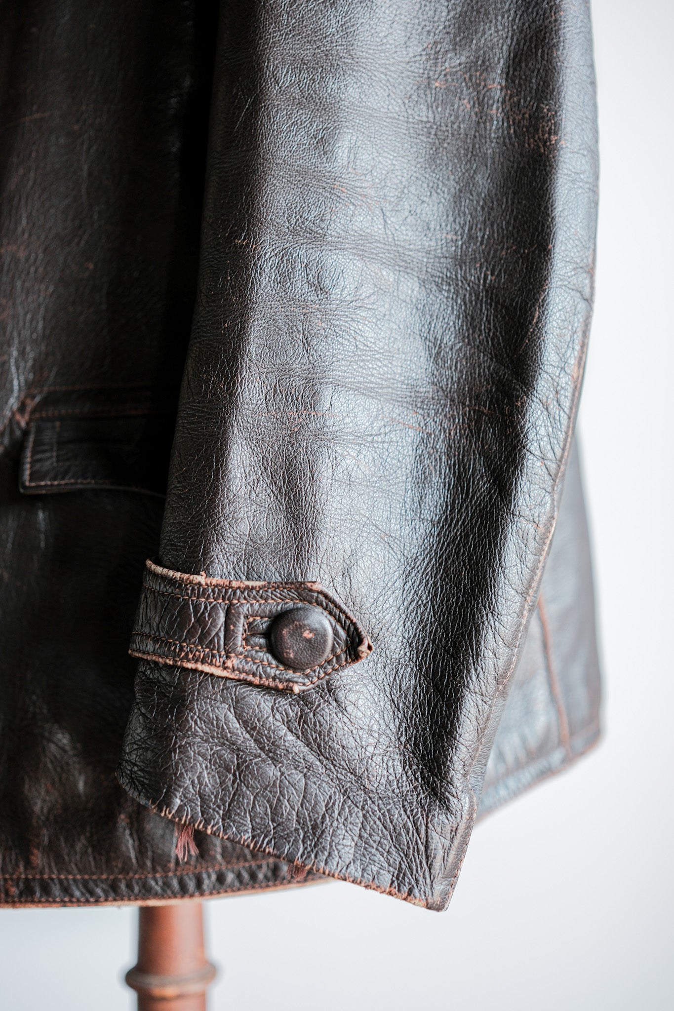 ［~40's］French Vintage Brown Leather Jacket