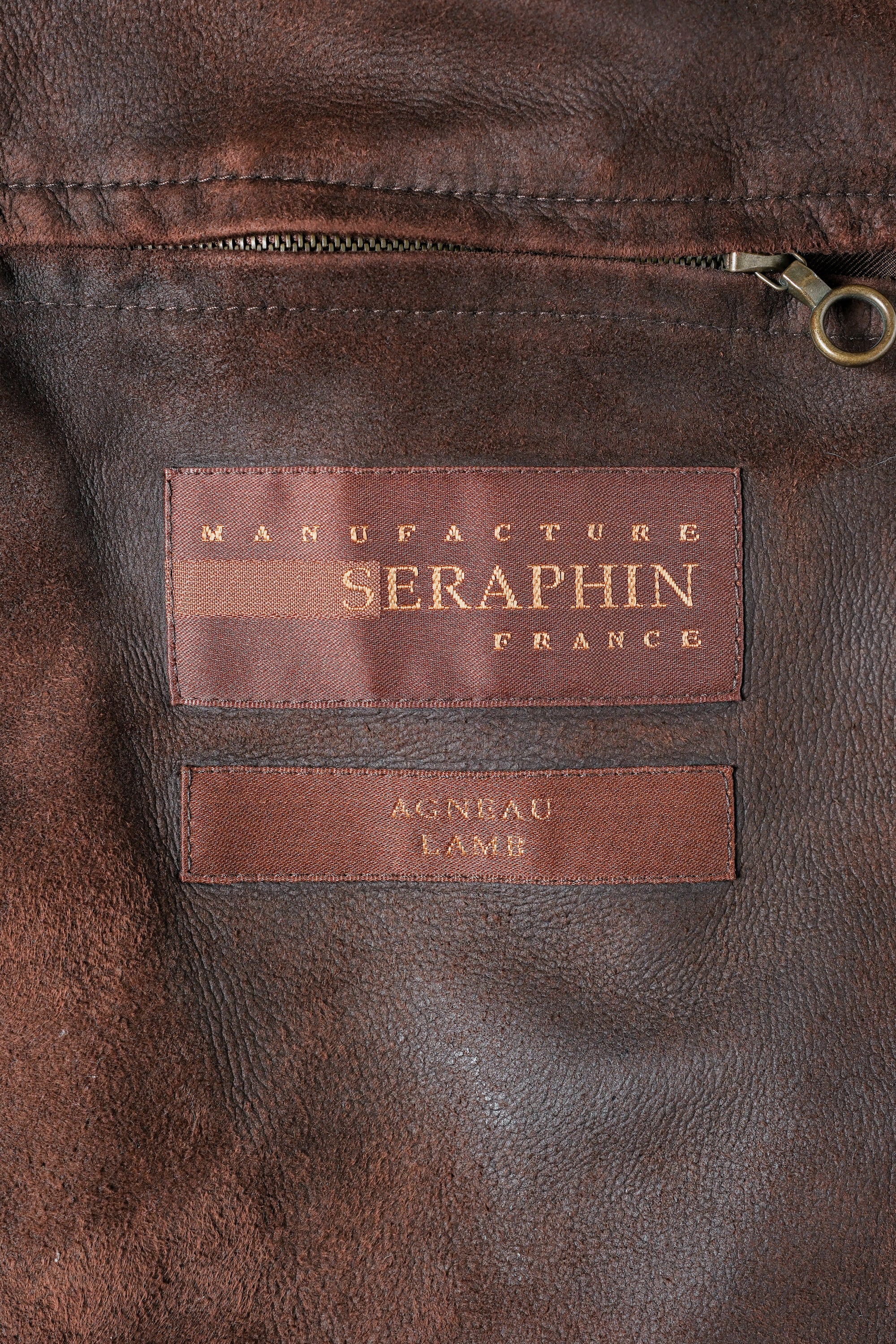 ［~90's］Old SERAPHIN Zip Up Lambskin Leather Blouson Size.50