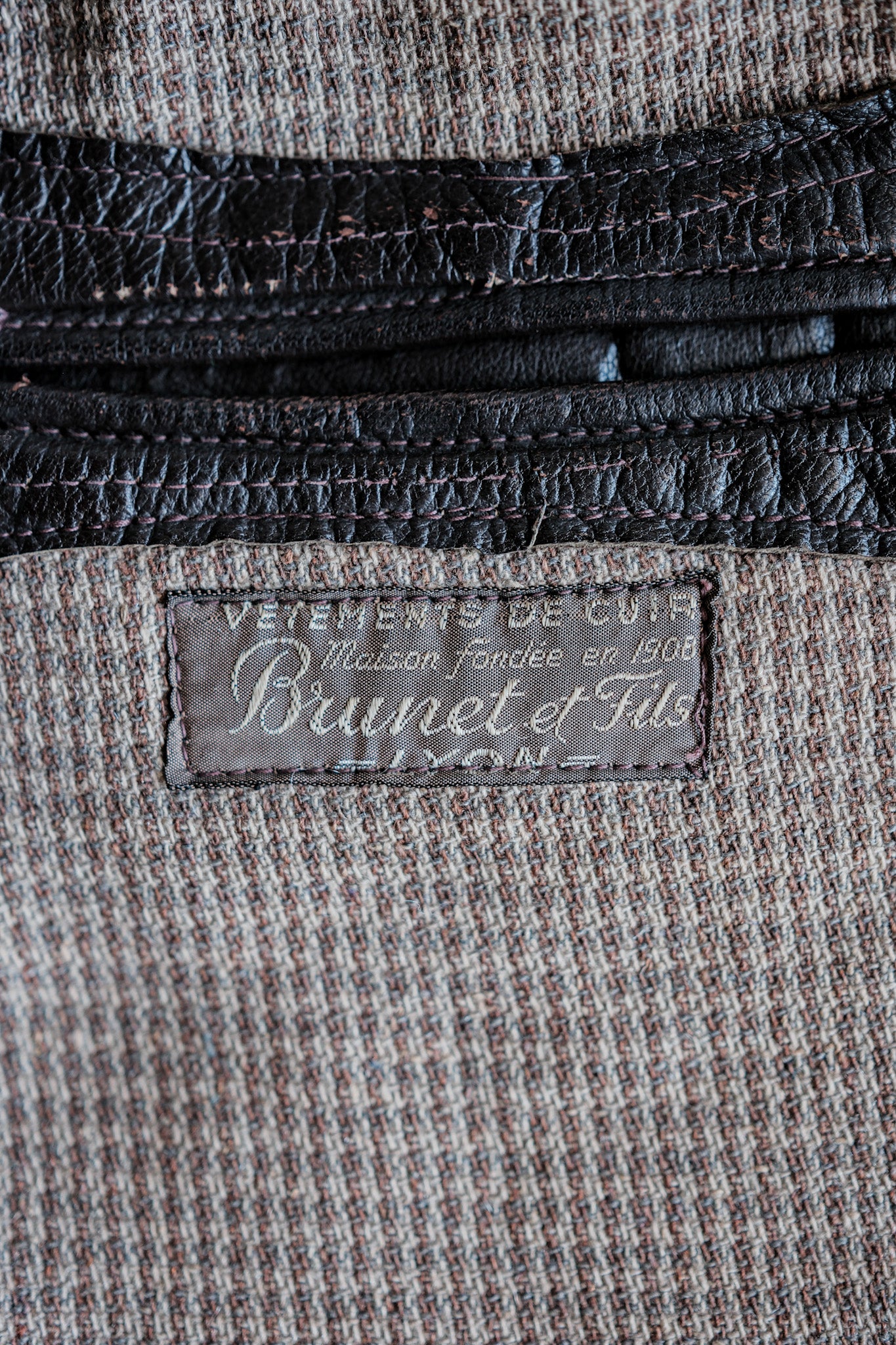 ［~40's］French Vintage Brown Leather Jacket
