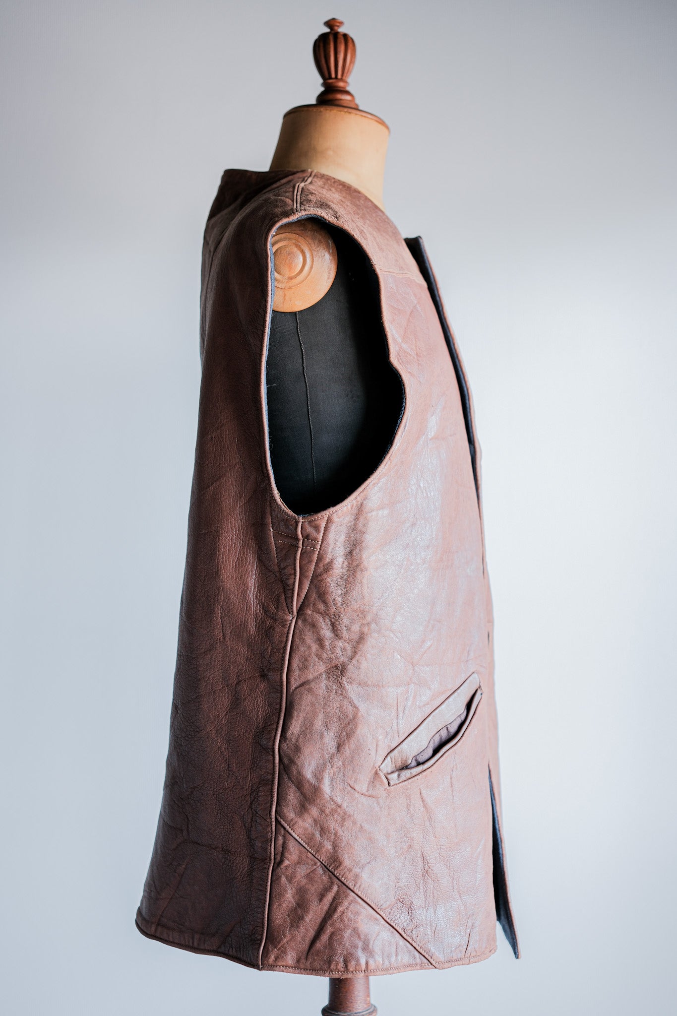 ［~40's］WWⅡ British Army Jerkin Leather Vest Size.2 "Modified"