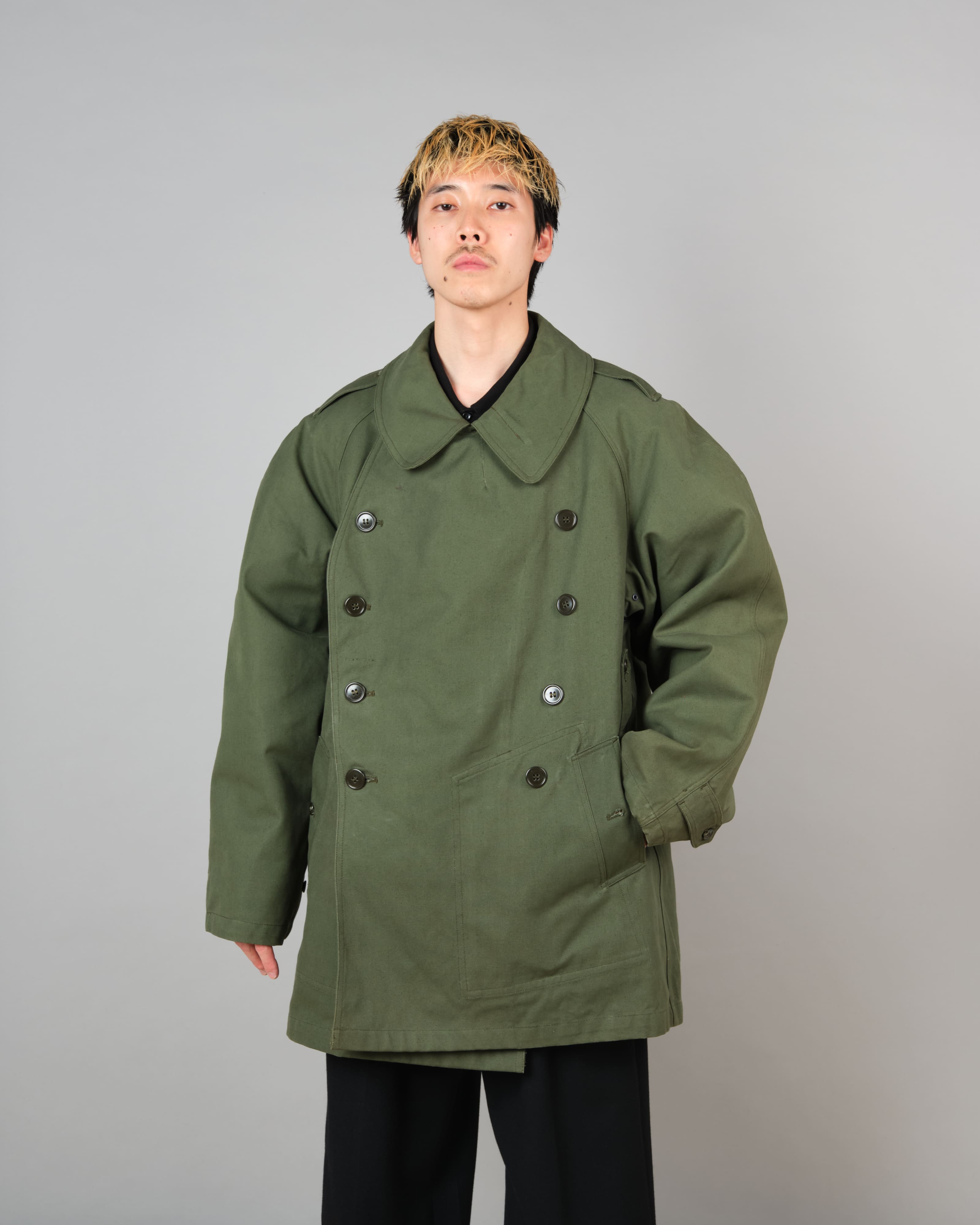 [~50's] French Air Force M38 Double Breasted Motorcycle Jacket With Liner Size.96-100 "Dead Stock"