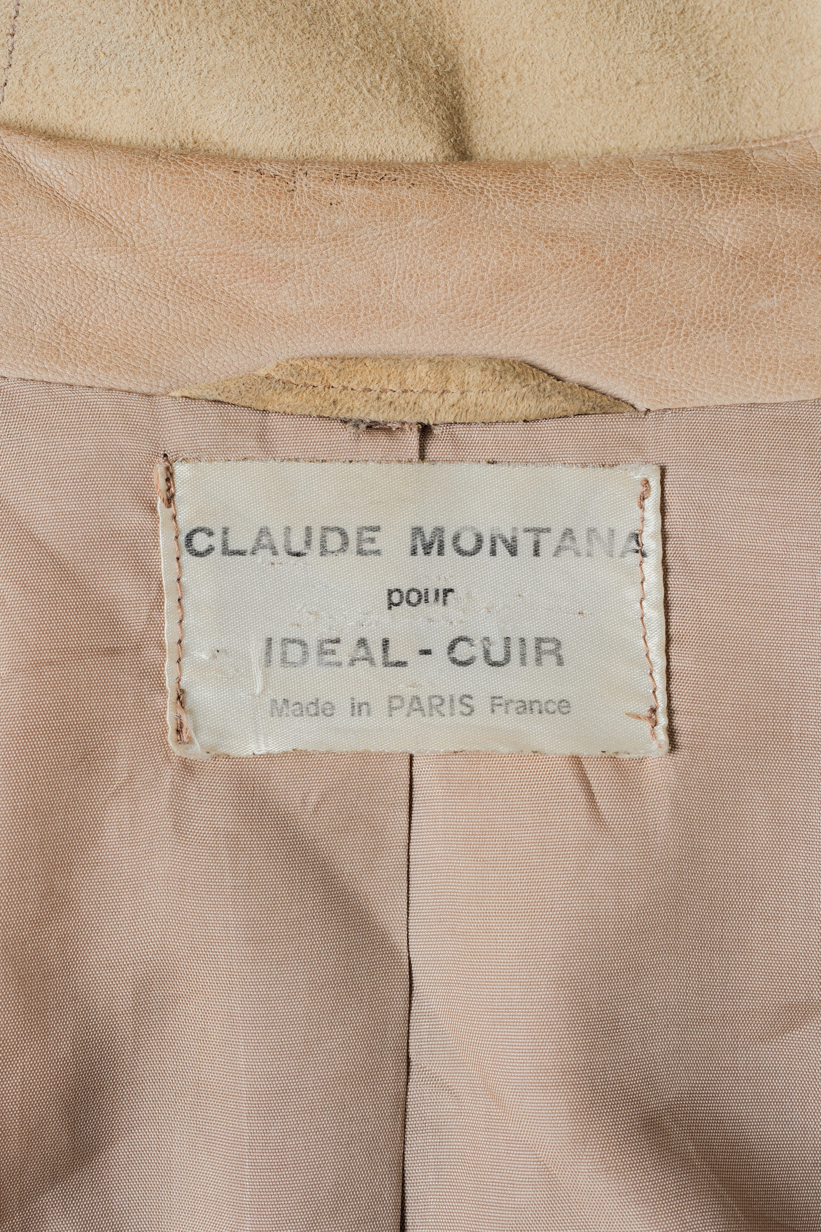 [~ 80's] Old Claude Montana Raglan Sleeve zip up up en cuir en daim