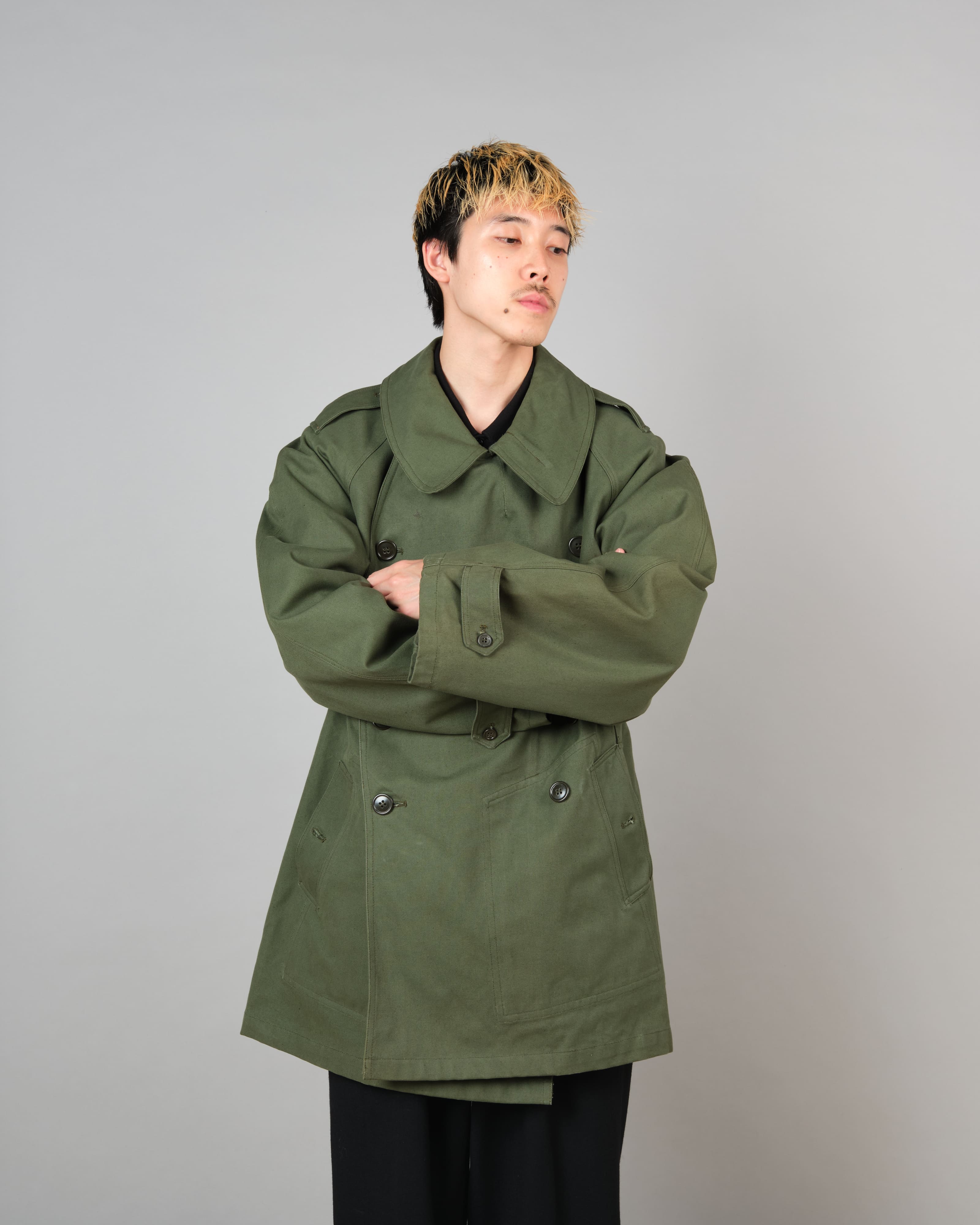 [~50's] French Air Force M38 Double Breasted Motorcycle Jacket With Liner Size.96-100 "Dead Stock"