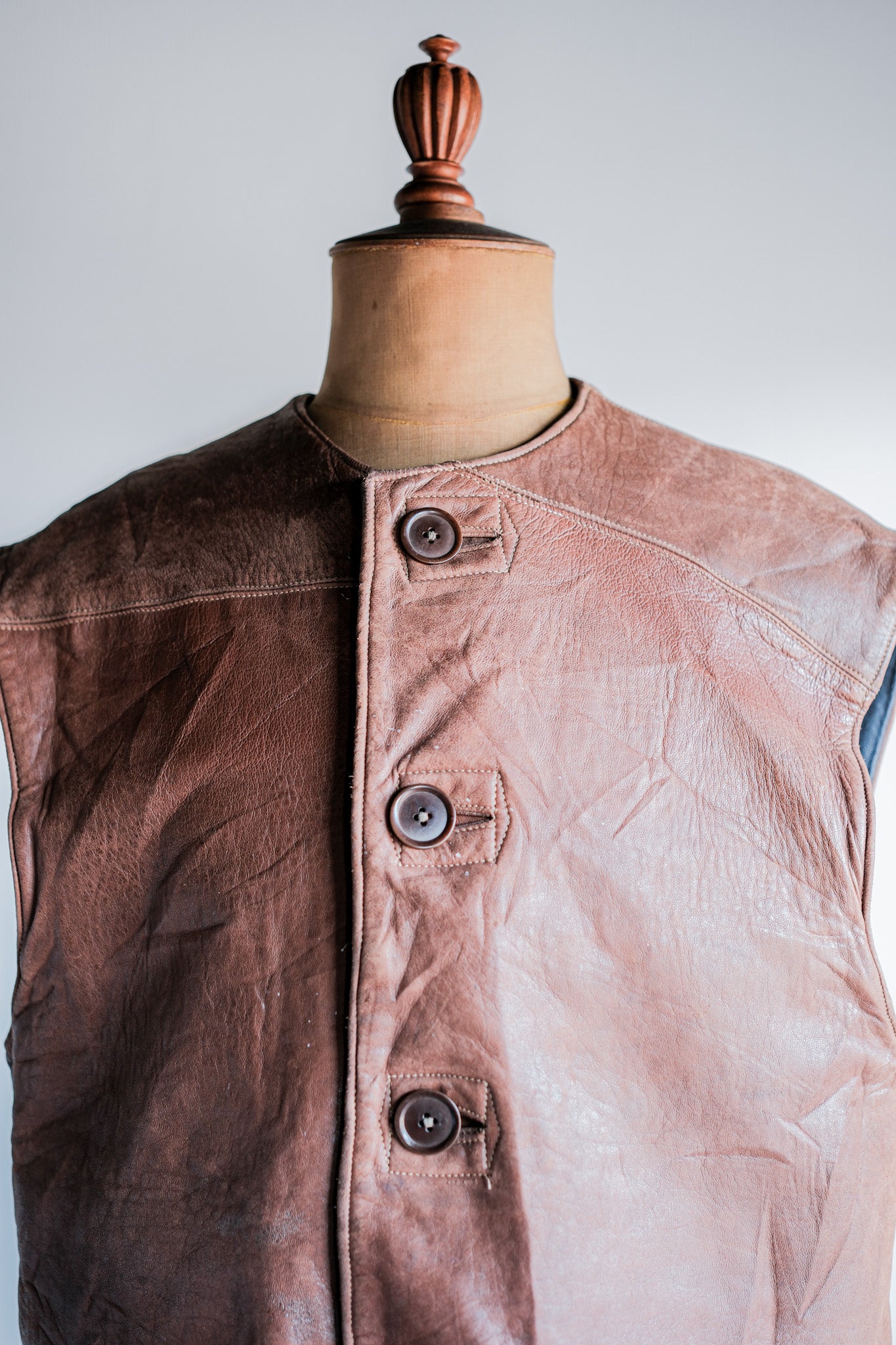 ［~40's］WWⅡ British Army Jerkin Leather Vest Size.2 "Modified"
