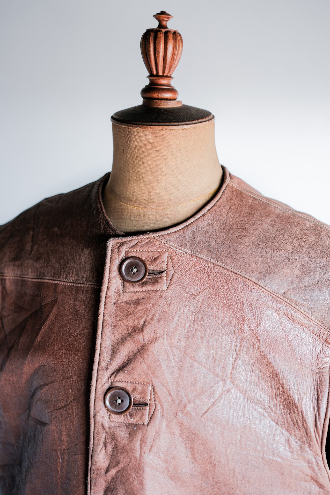 ［~40's］WWⅡ British Army Jerkin Leather Vest Size.2 "Modified"