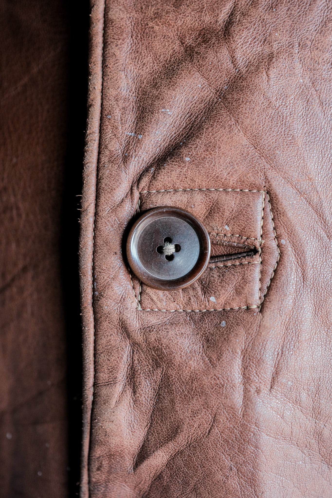 ［~40's］WWⅡ British Army Jerkin Leather Vest Size.2 "Modified"