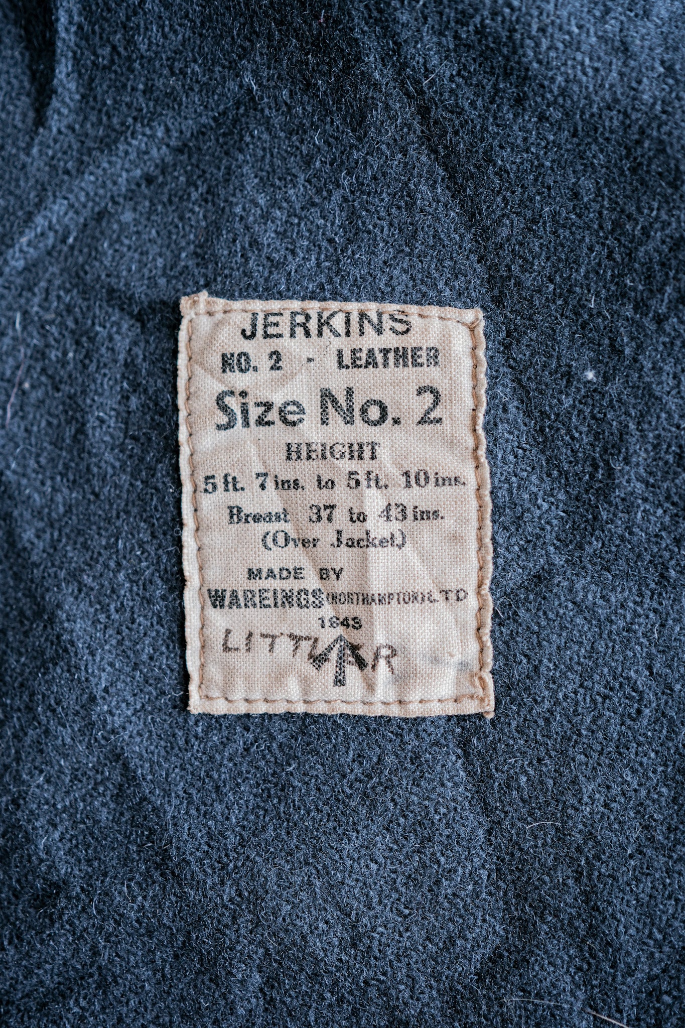［~40's］WWⅡ British Army Jerkin Leather Vest Size.2 "Modified"