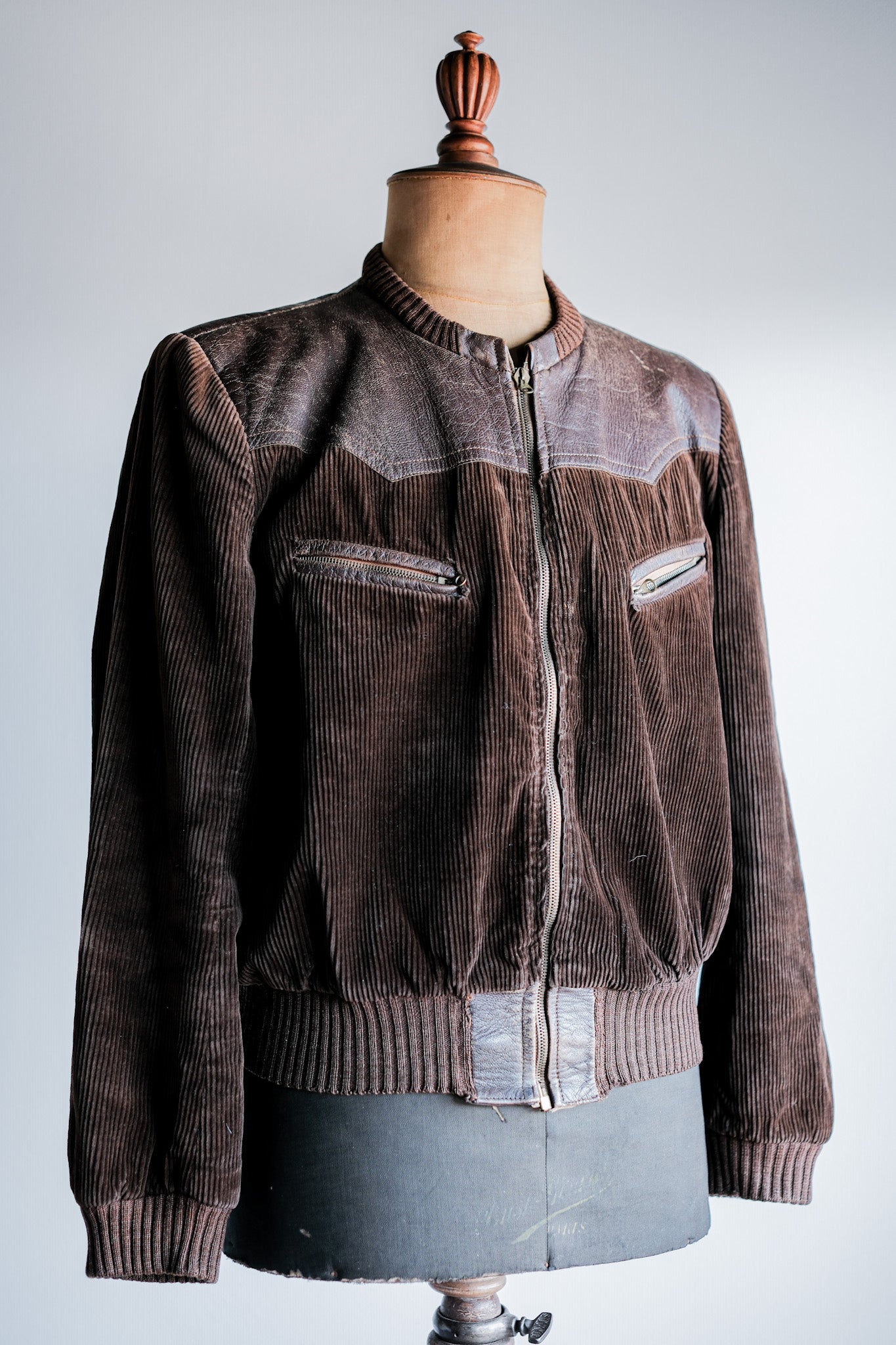 ［~30's］German Vintage Brown Corduroy Zip Up Blouson