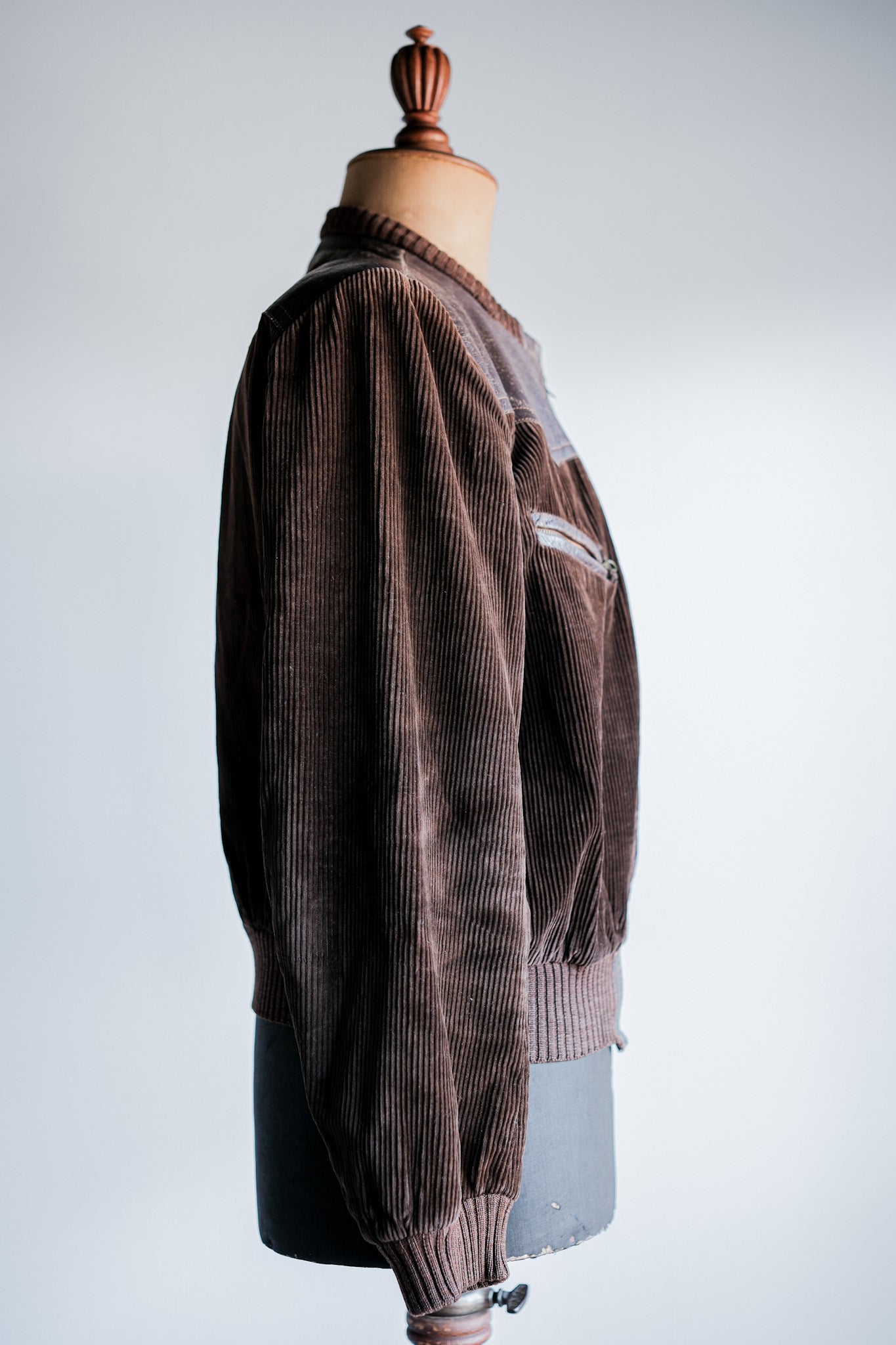 ［~30's］German Vintage Brown Corduroy Zip Up Blouson