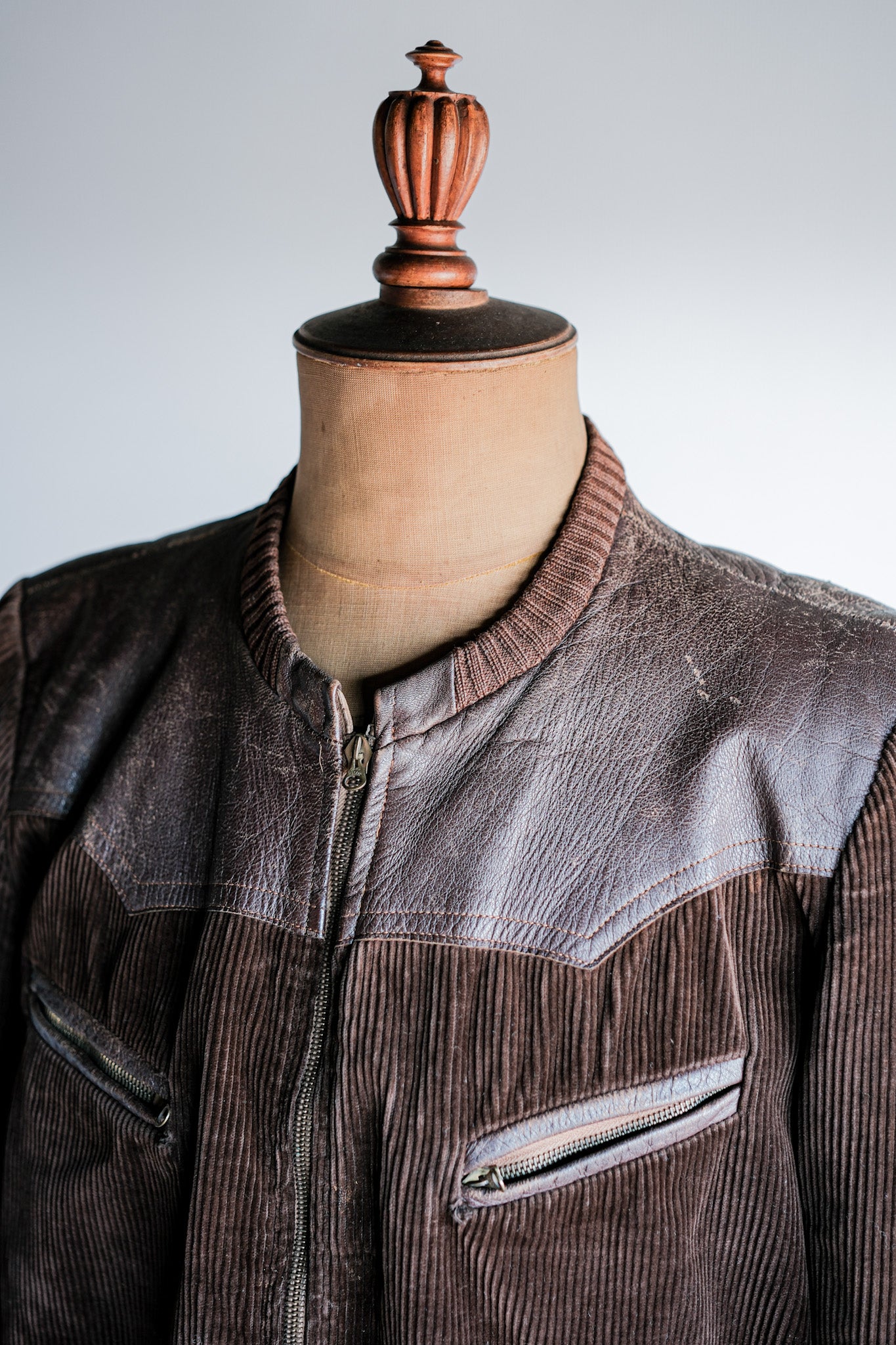 ［~30's］German Vintage Brown Corduroy Zip Up Blouson