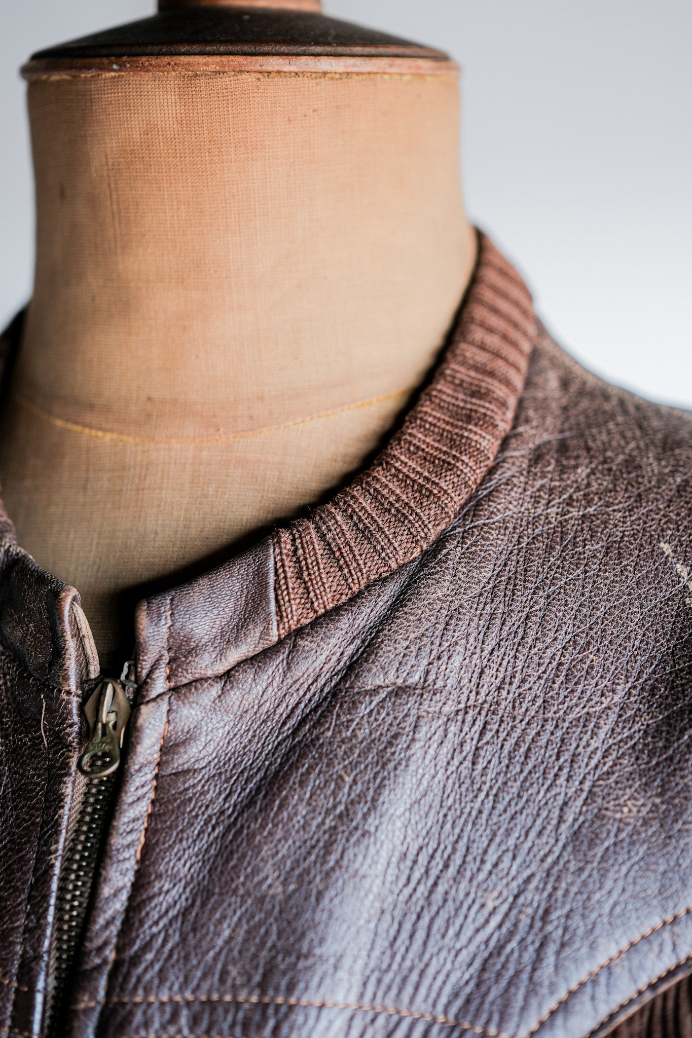 ［~30's］German Vintage Brown Corduroy Zip Up Blouson