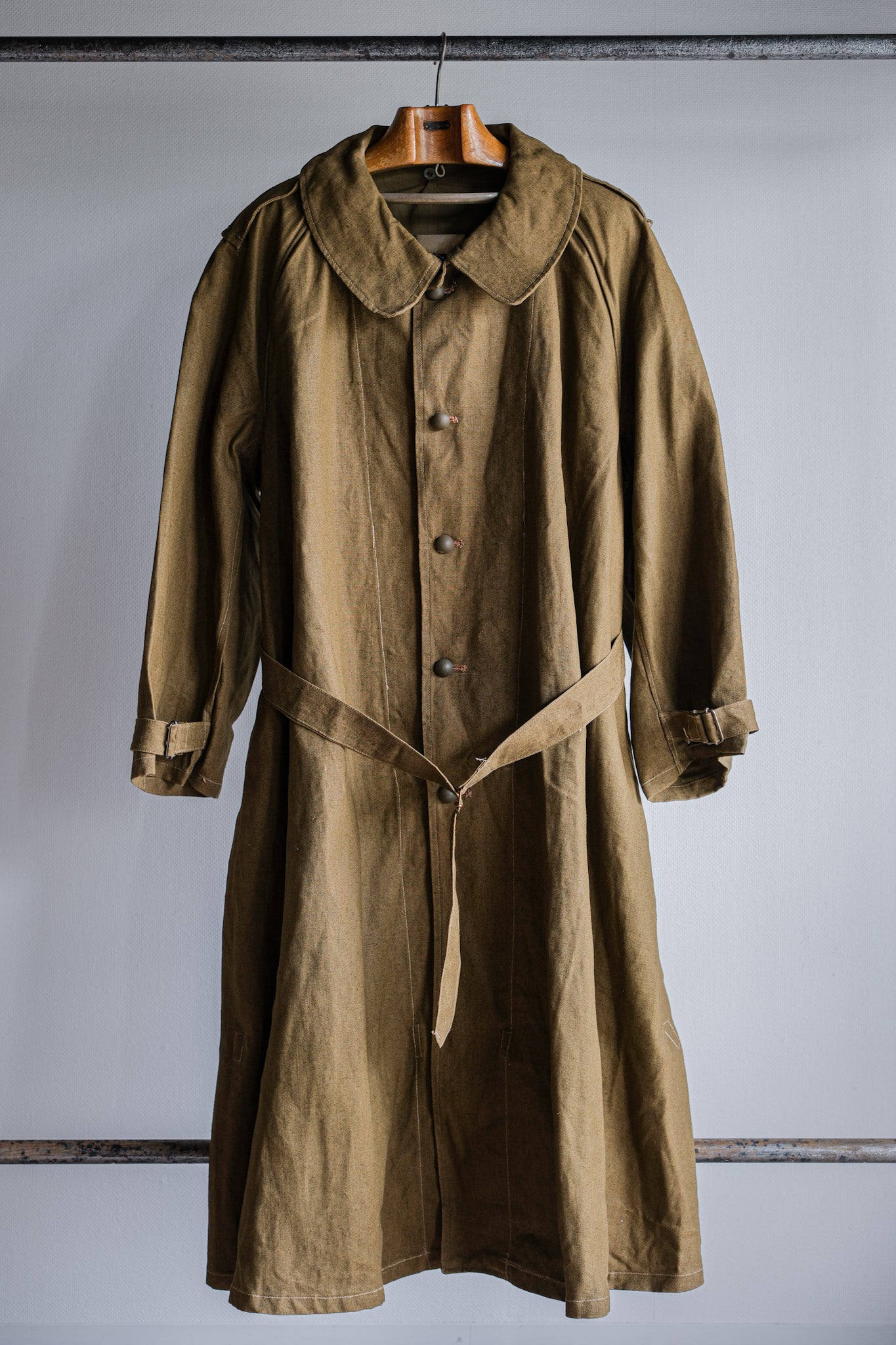 ［~40's］French Army M35 Motorcycle Coat Size.1 "Linen Type" "Dead Stock"