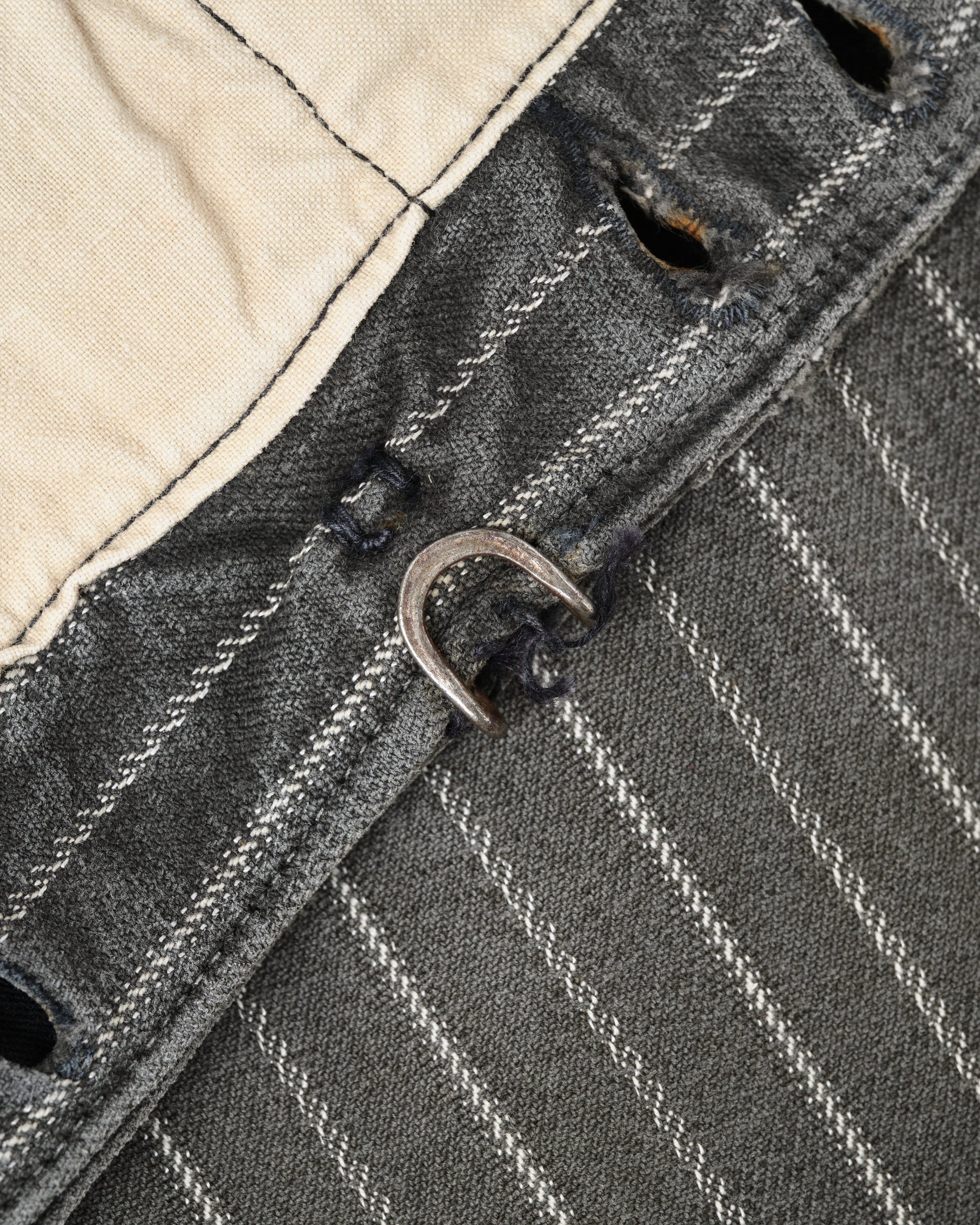 ［~40’s］French Vintage Cotton Striped Work Pants "Le Mont St Michel"