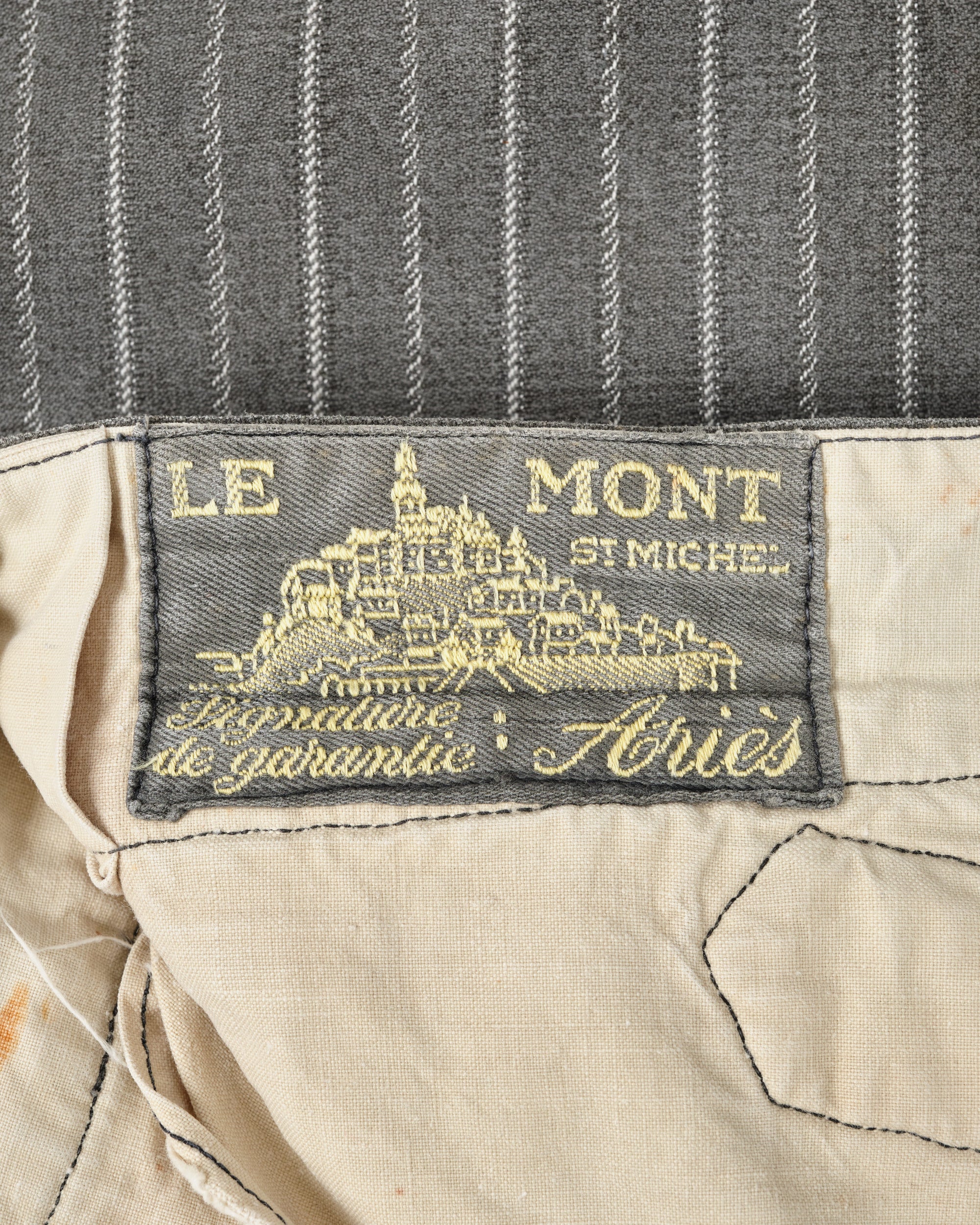 ［~40’s］French Vintage Cotton Striped Work Pants "Le Mont St Michel"