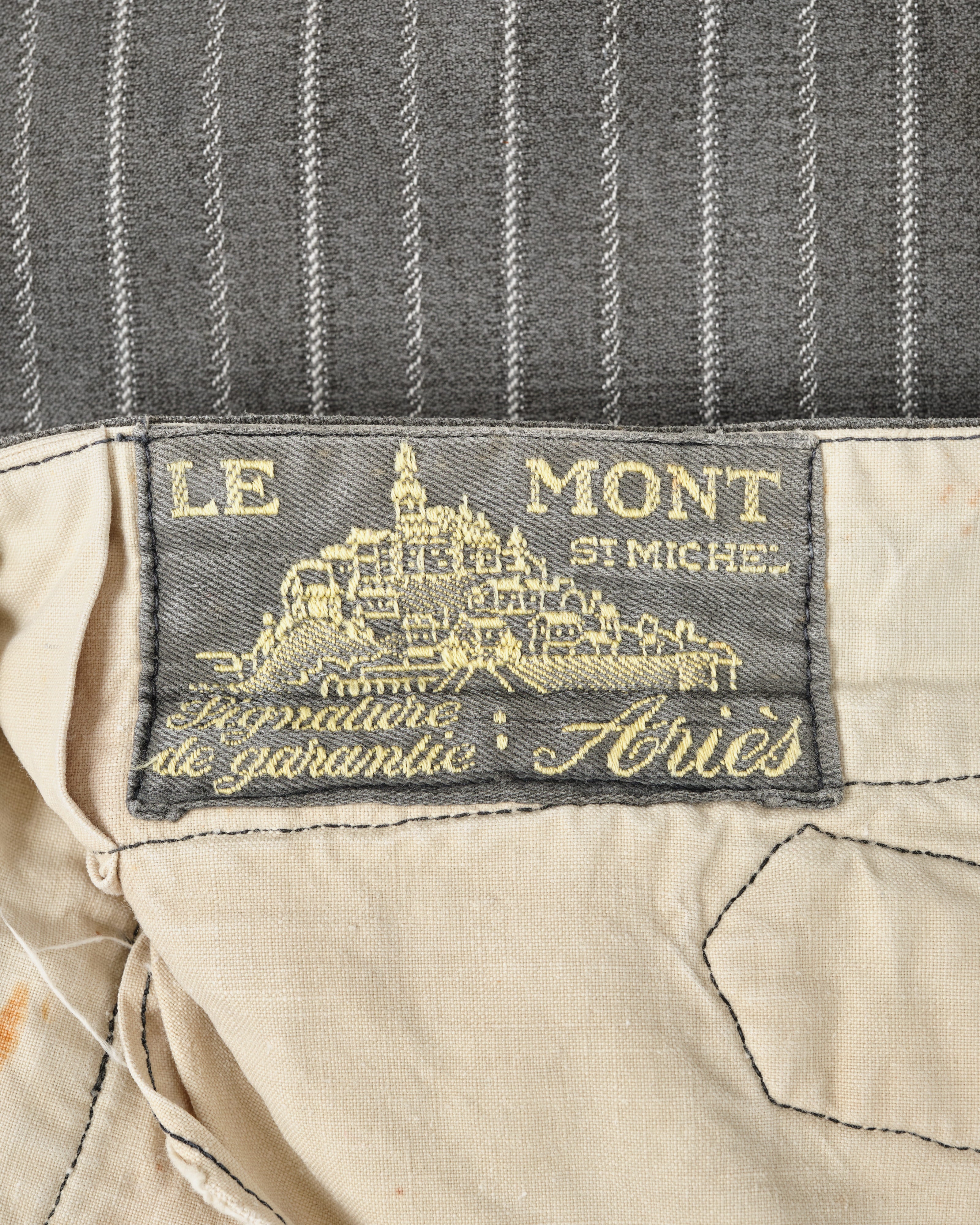 [~ 40's] กางเกงผ้าฝ้ายวินเทจฝรั่งเศส "Le Mont St Michel"