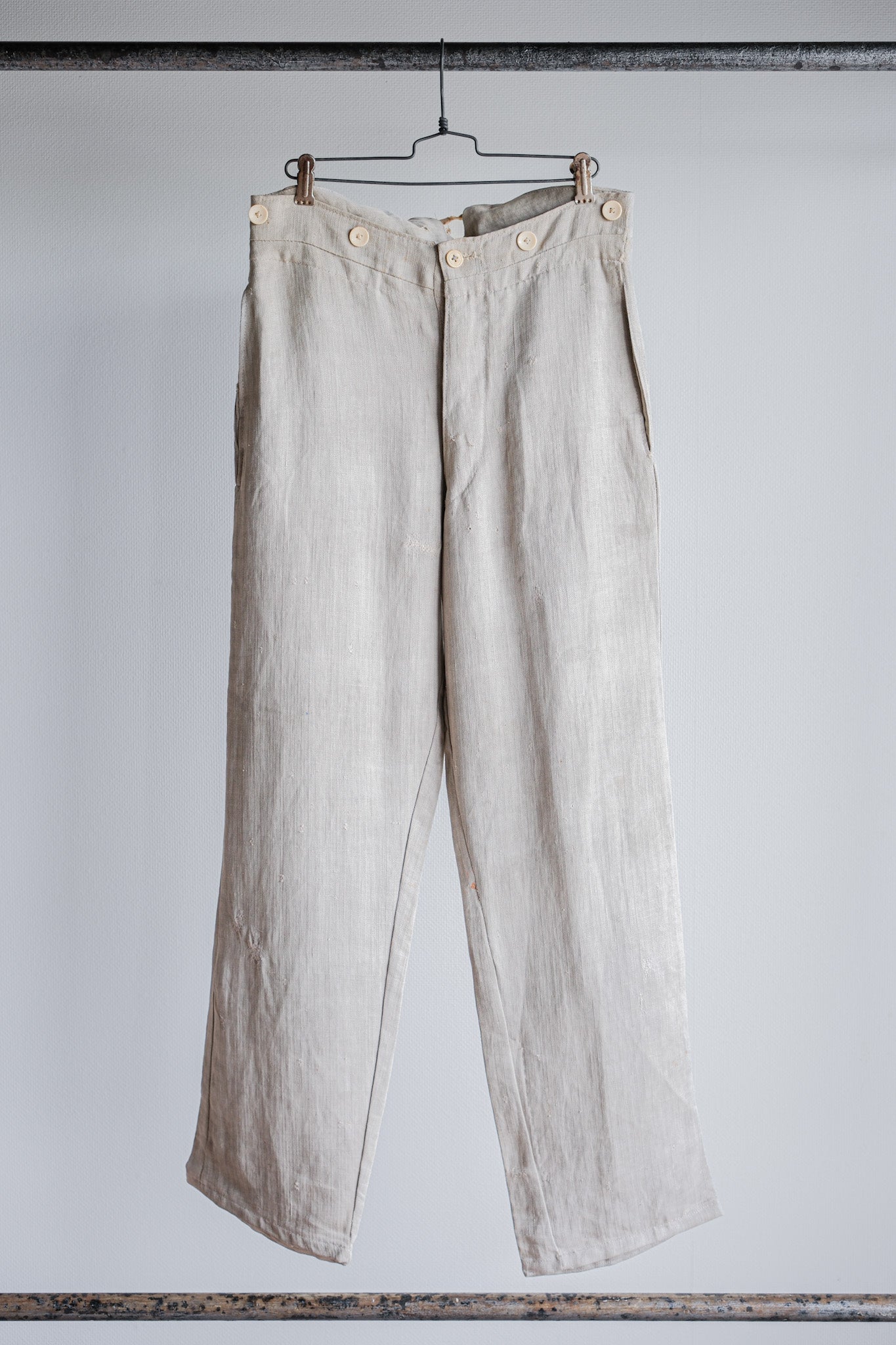 【~40's】WWⅡ German Army Drillich HBT Linen Trousers "Wehrmacht"