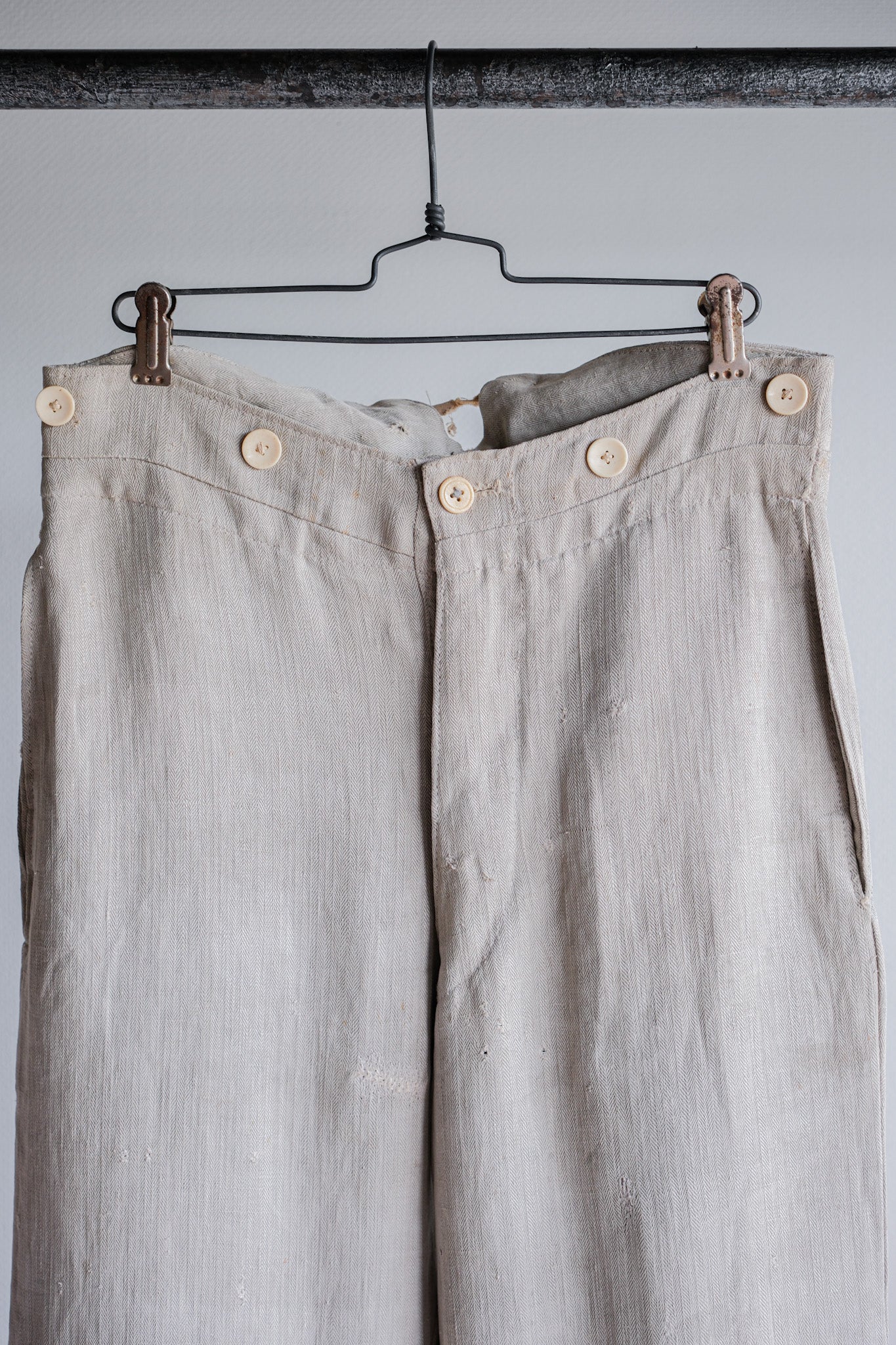 【~40's】WWⅡ German Army Drillich HBT Linen Trousers "Wehrmacht"