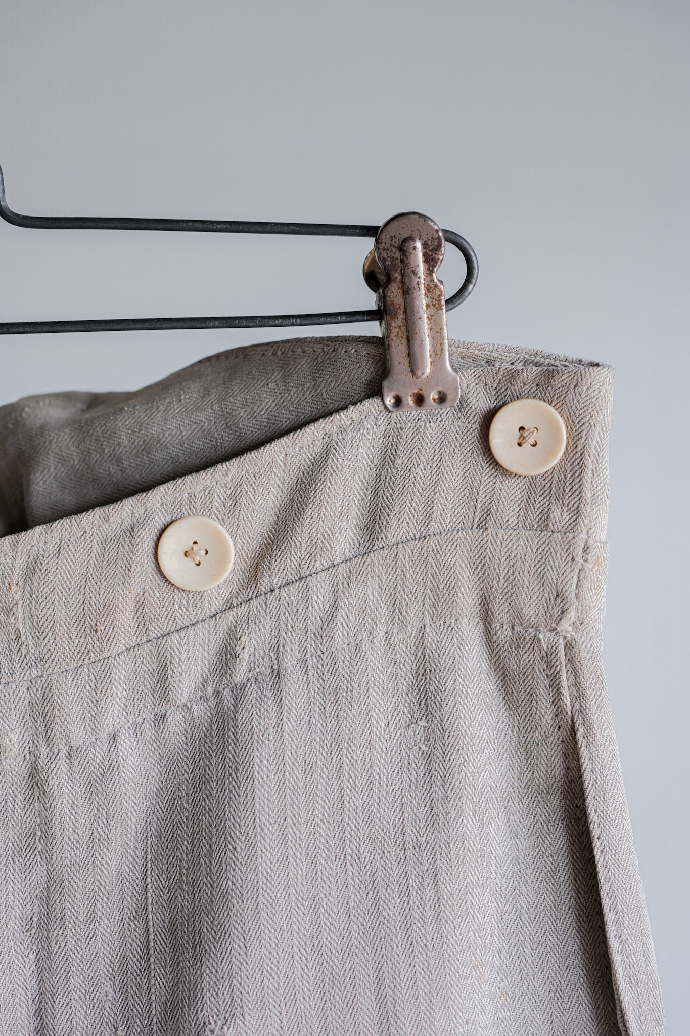 【~40's】WWⅡ German Army Drillich HBT Linen Trousers "Wehrmacht"