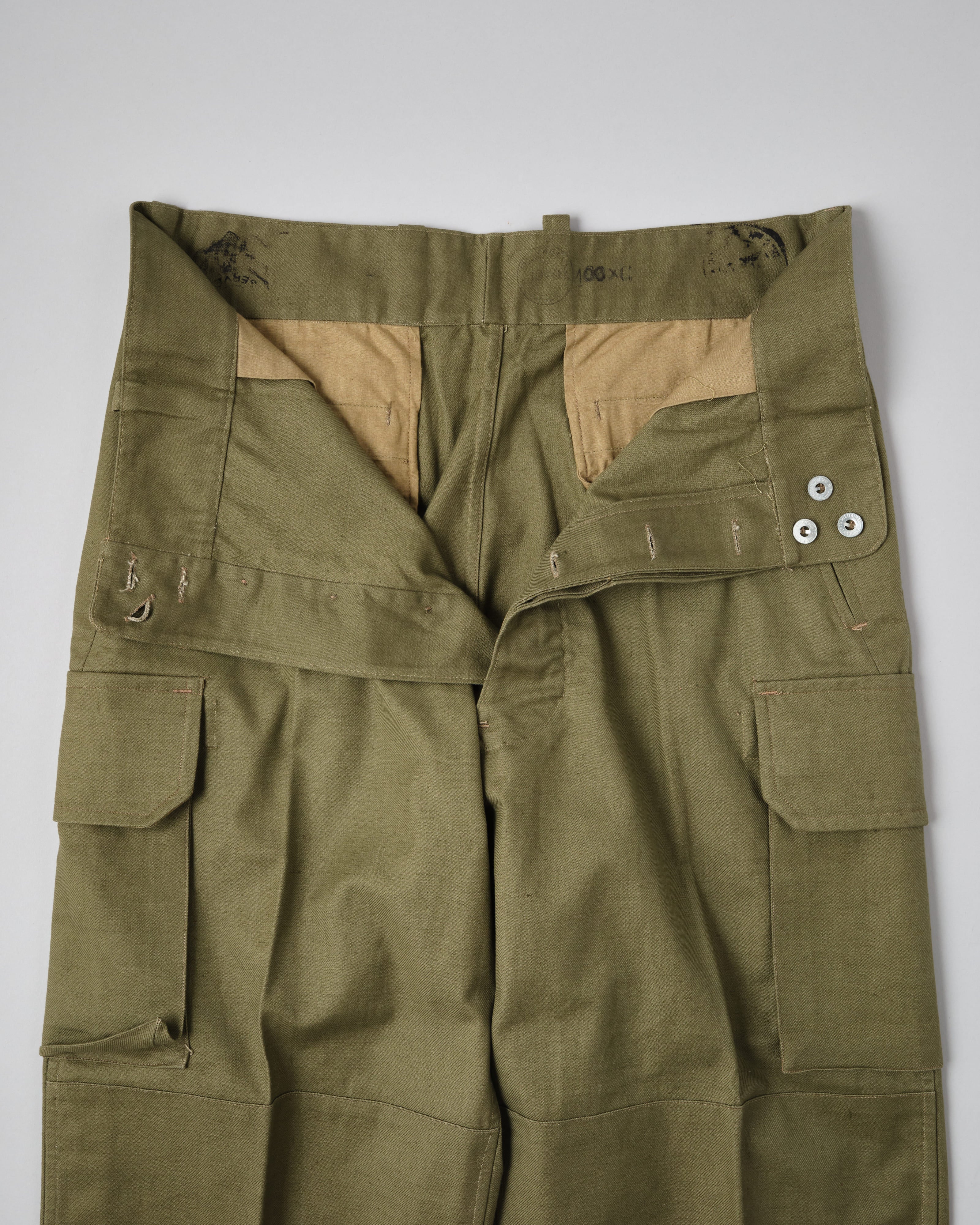 【~40's】French Army M47 Field Trousers With 3 Top Buttons Size.100XC "1st Type" "Dead Stock"
