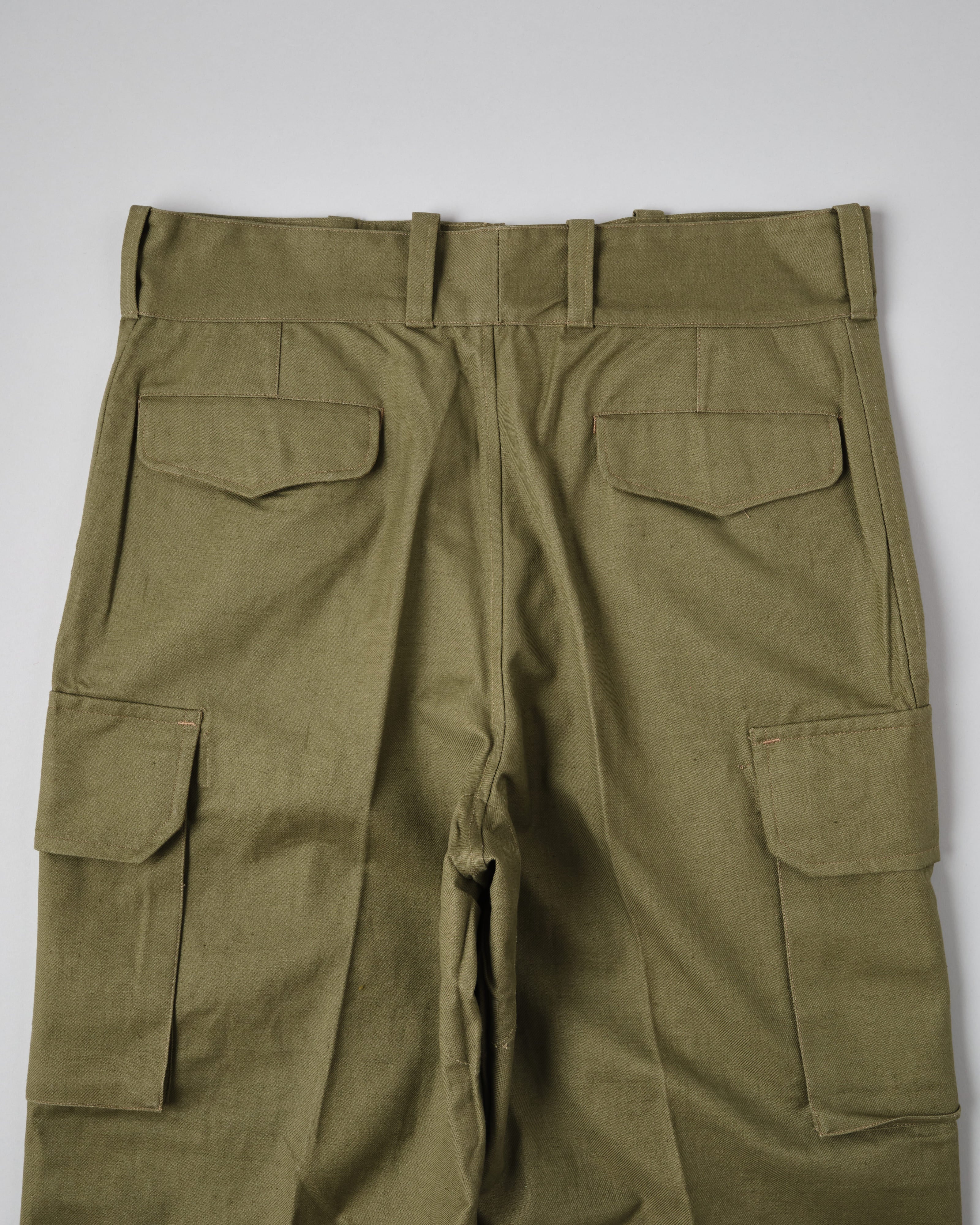 【~40's】French Army M47 Field Trousers With 3 Top Buttons Size.100XC "1st Type" "Dead Stock"