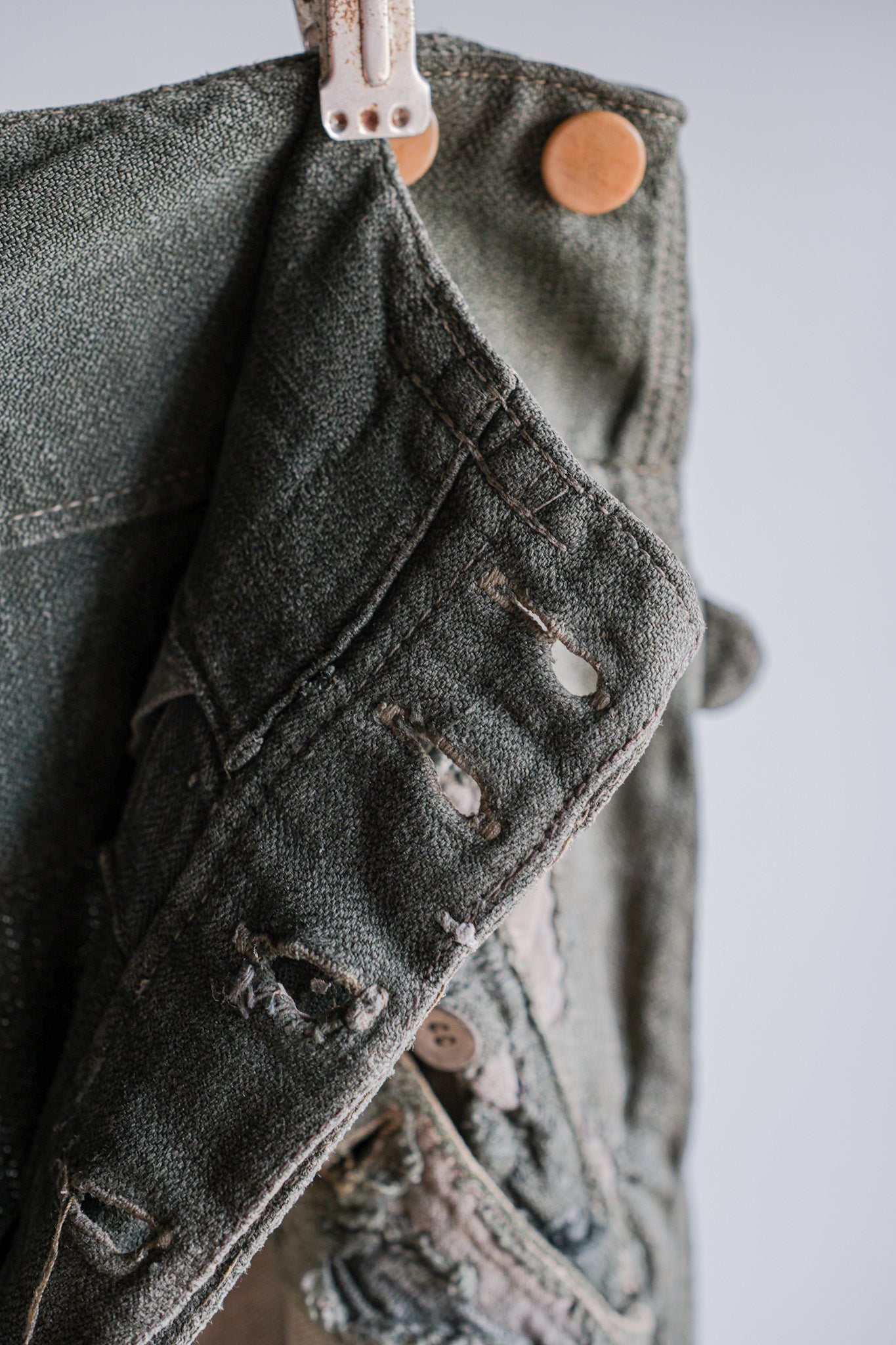 ［~40's］WWⅡ German Army M43 Green Linen Summer Trousers "Unusual Fabric" "Boro" "Wehrmacht"