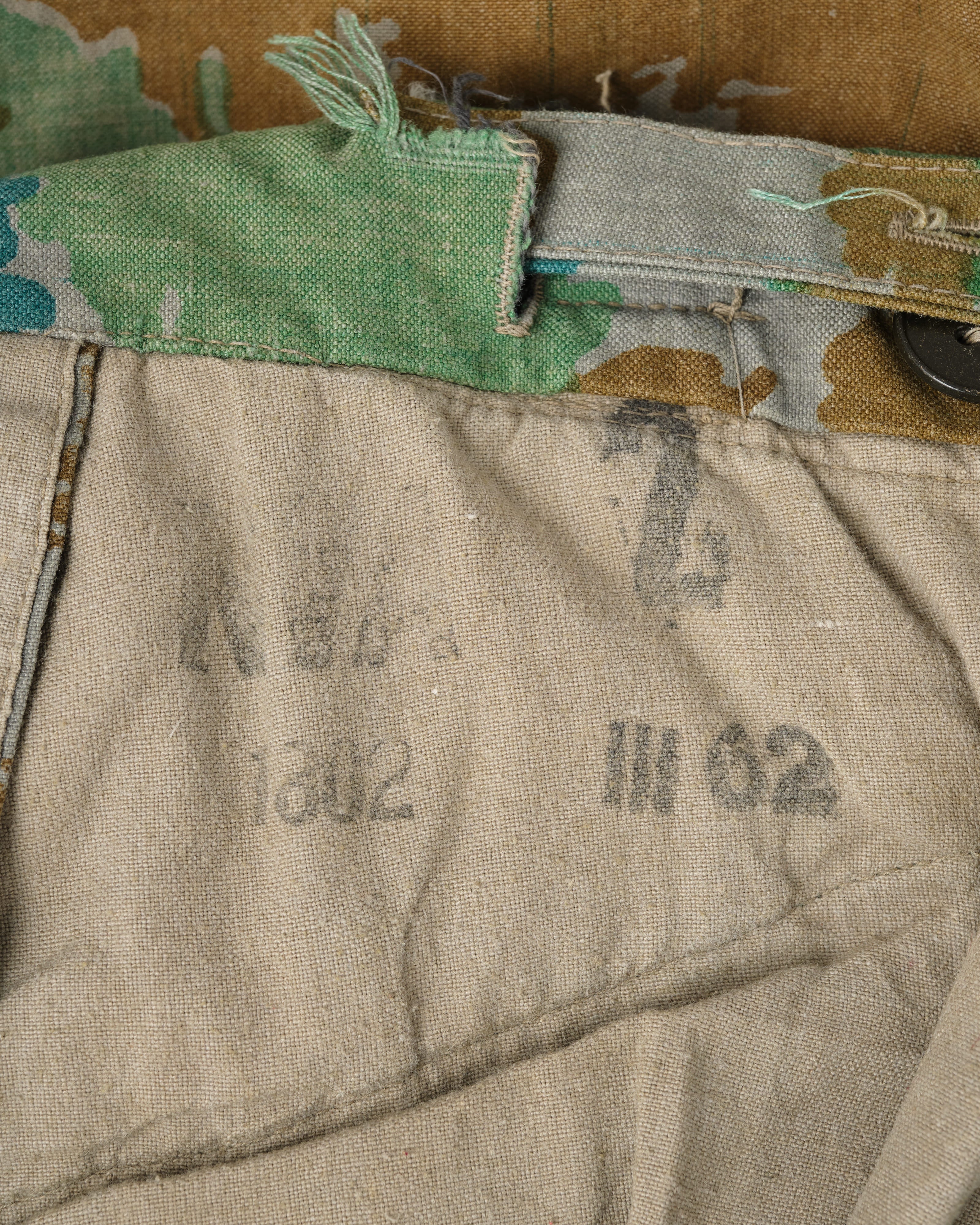 [~ 60's] กองทัพเยอรมัน East Blumenarn Camouflage Sniper กางเกงขนาด 2 "NVA"