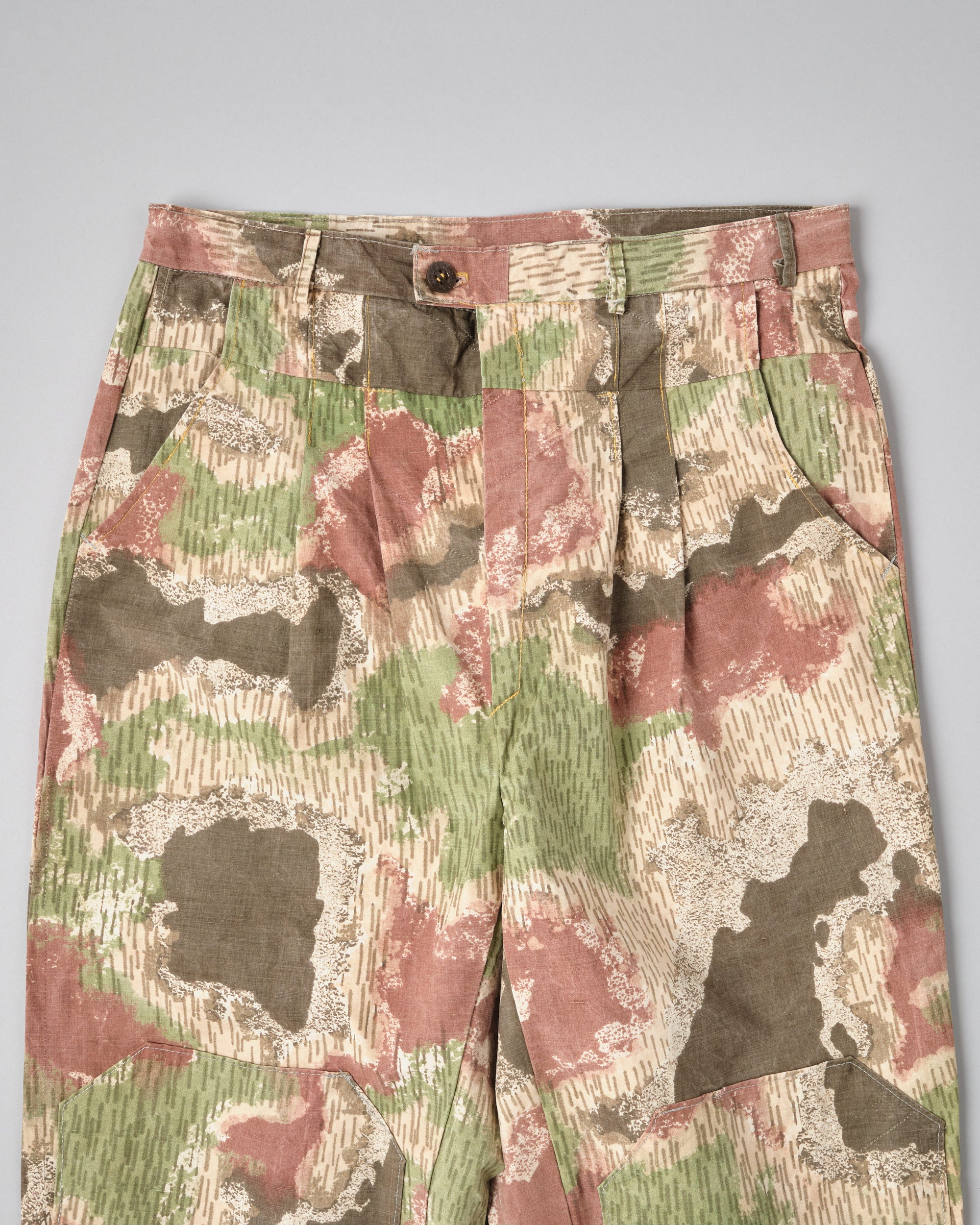 ［~60's］Czechoslovakian Army Sumpfmuster Pattern Camouflage 2 Tuck Double Knee Trousers "Localmade"