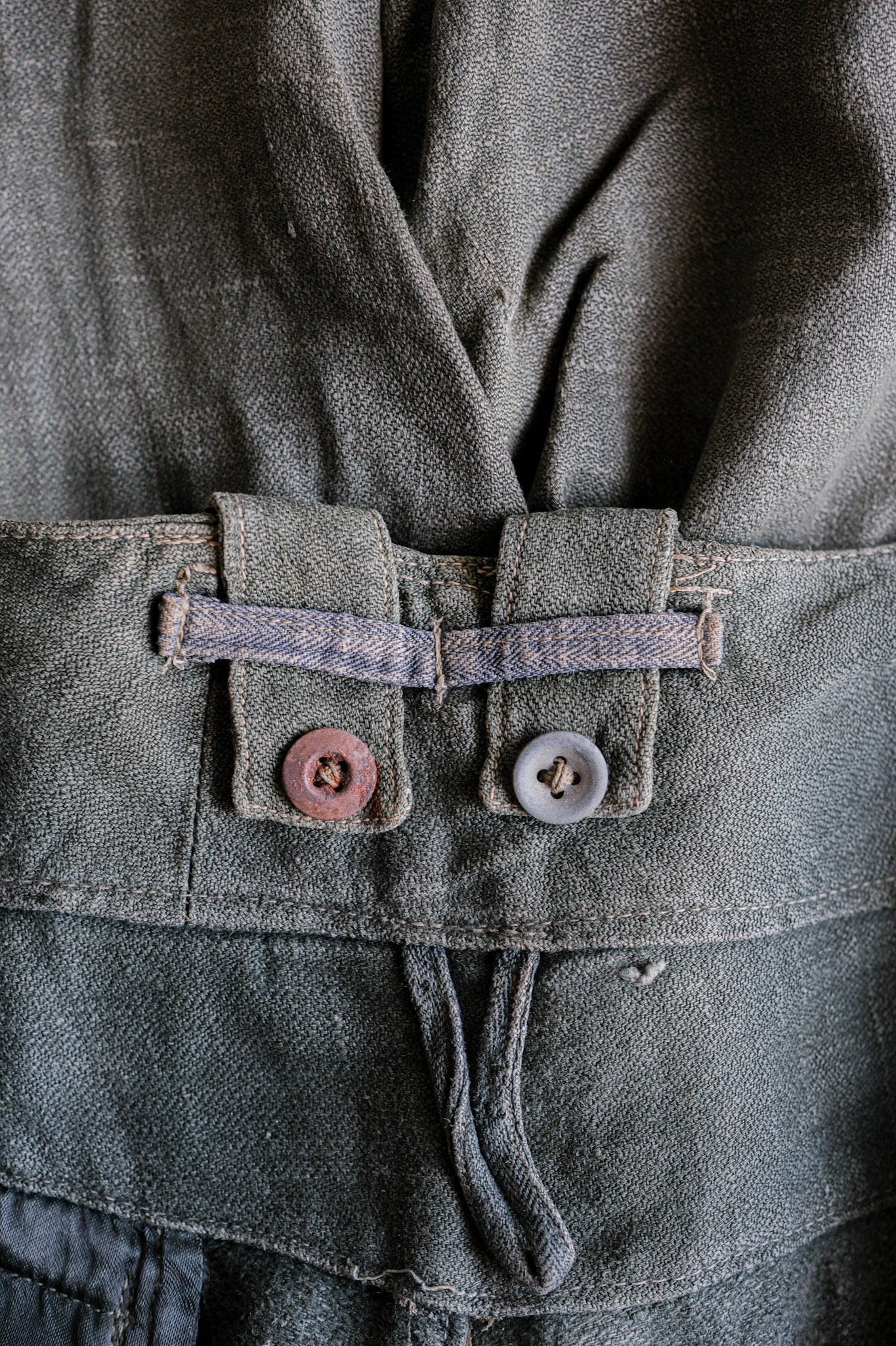 ［~40's］WWⅡ German Army M43 Green Linen Summer Trousers "Unusual Fabric" "Boro" "Wehrmacht"