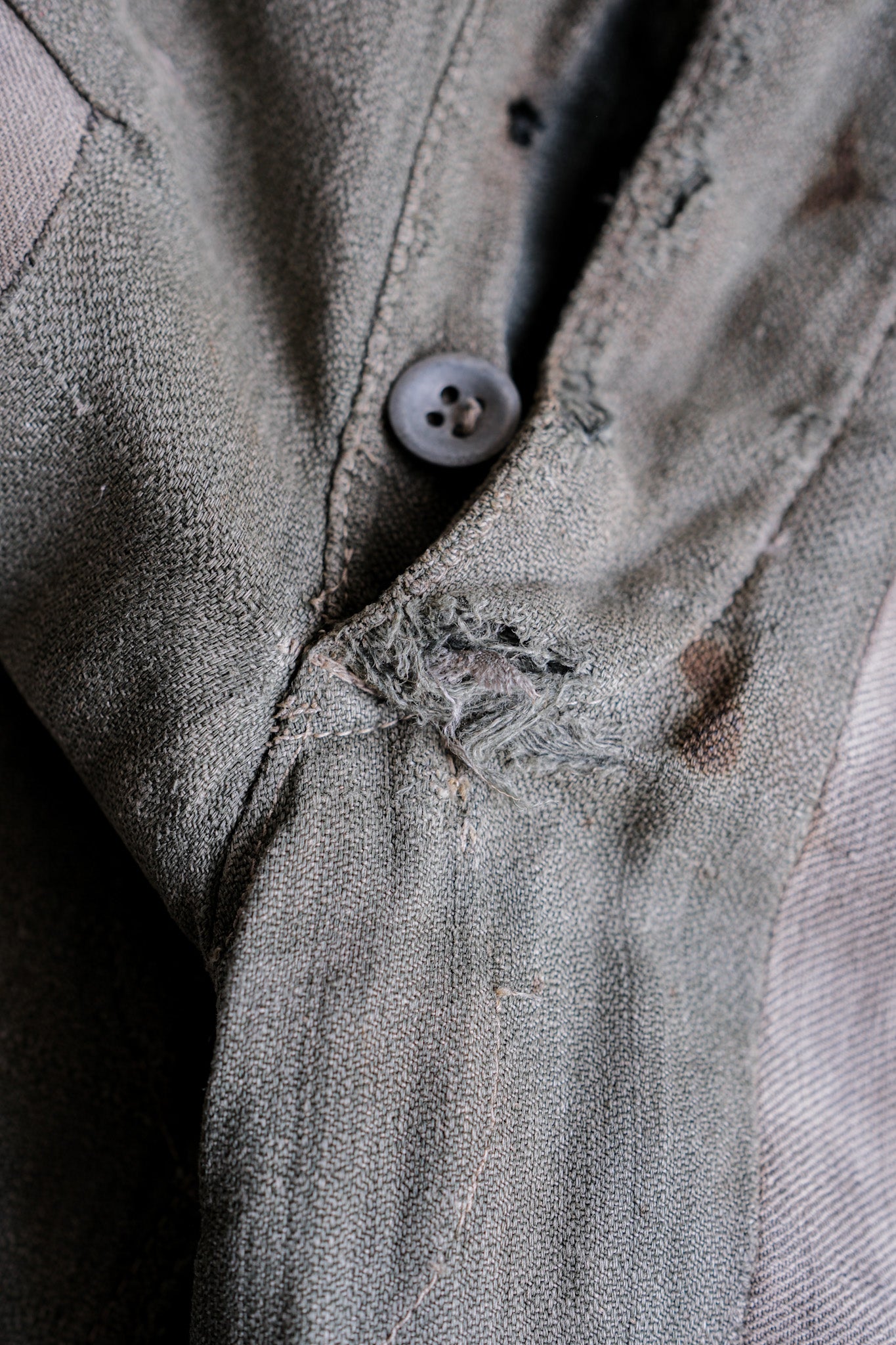 ［~40's］WWⅡ German Army M43 Green Linen Summer Trousers "Unusual Fabric" "Boro" "Wehrmacht"