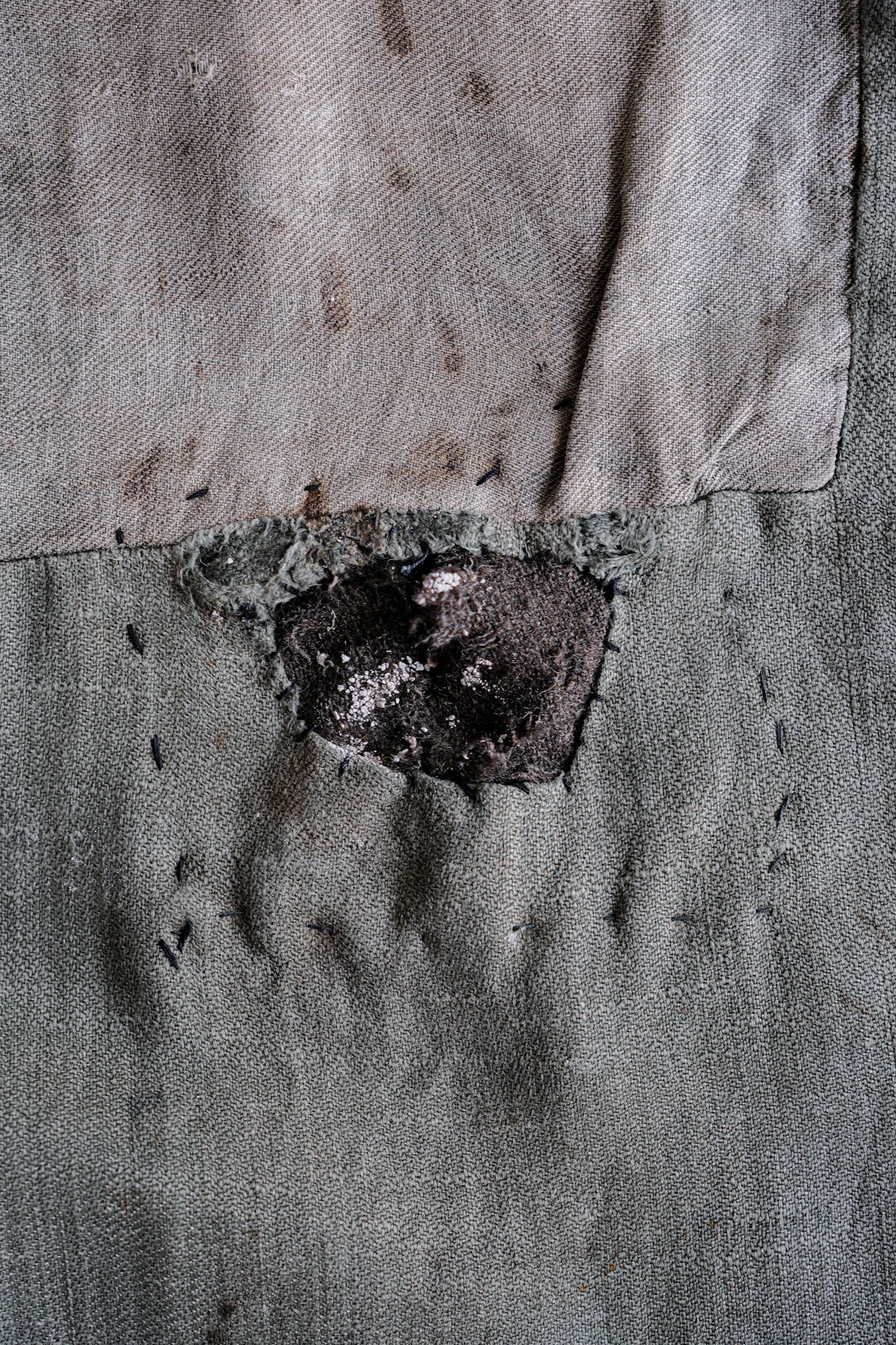 ［~40's］WWⅡ German Army M43 Green Linen Summer Trousers "Unusual Fabric" "Boro" "Wehrmacht"