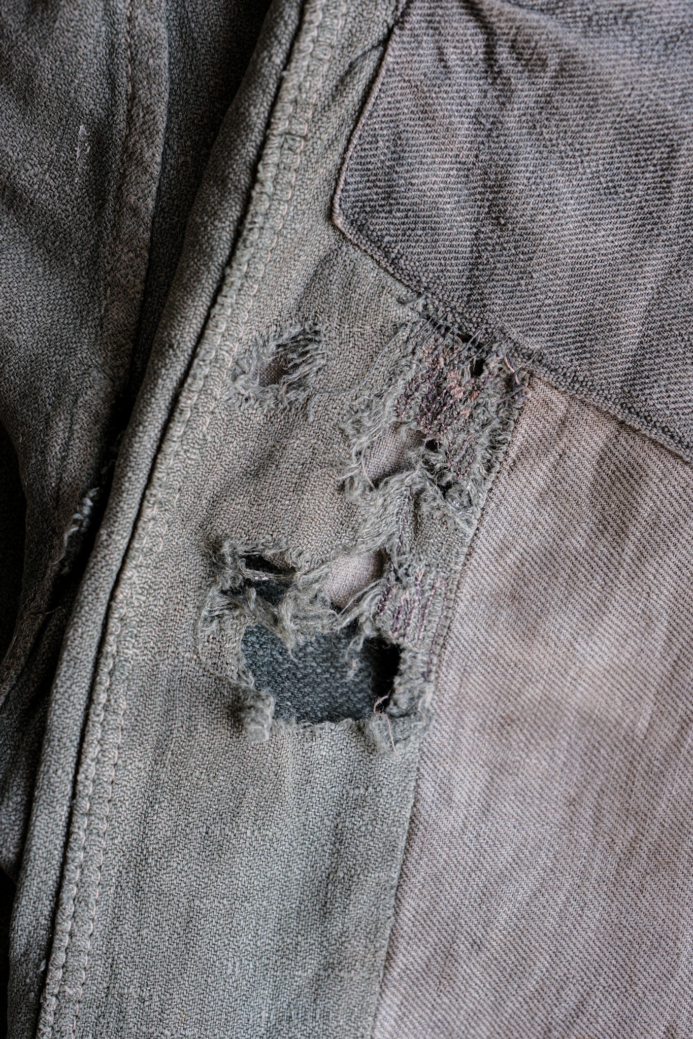 ［~40's］WWⅡ German Army M43 Green Linen Summer Trousers "Unusual Fabric" "Boro" "Wehrmacht"