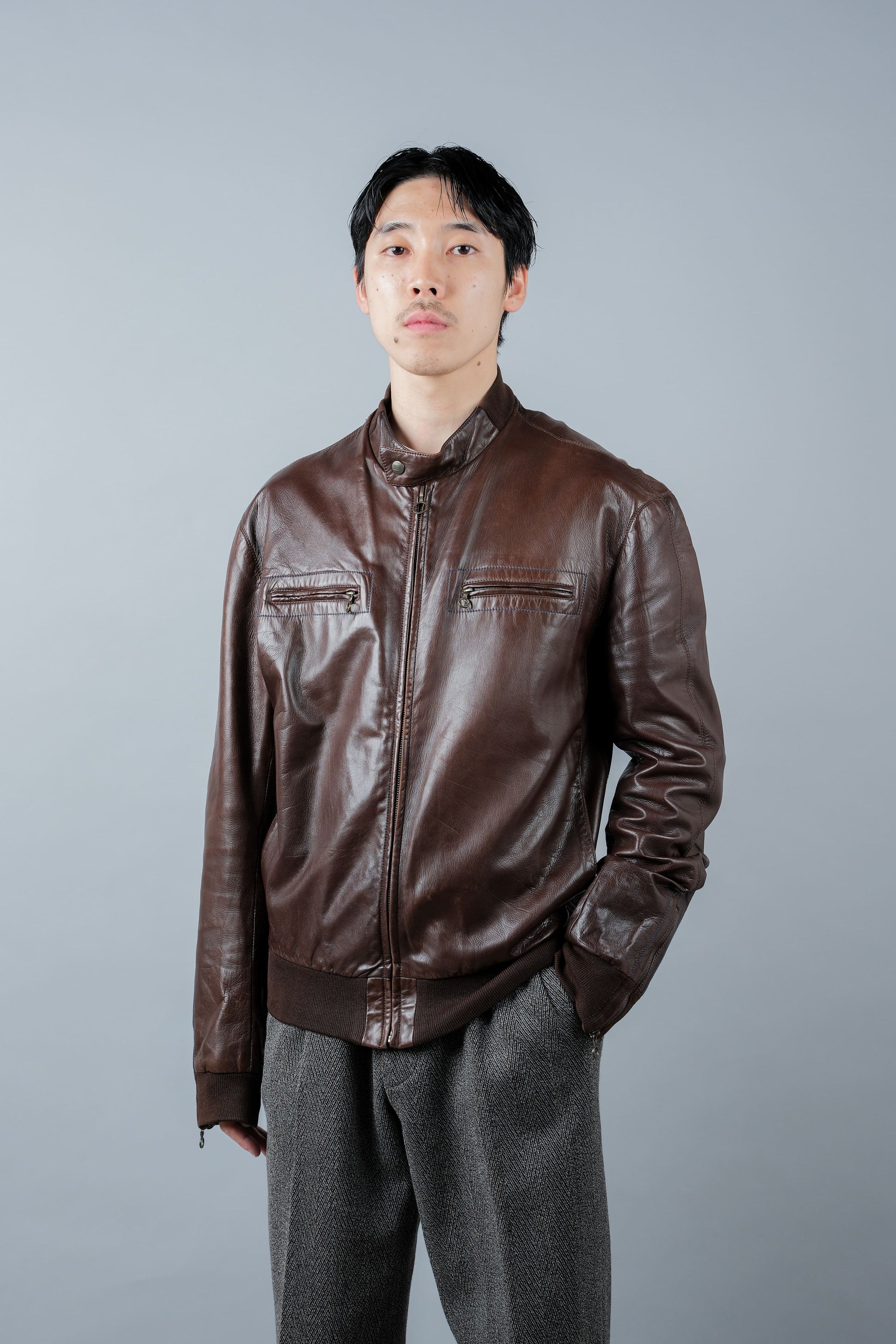 ［~90's］Old SERAPHIN Zip Up Lambskin Leather Blouson Size.50