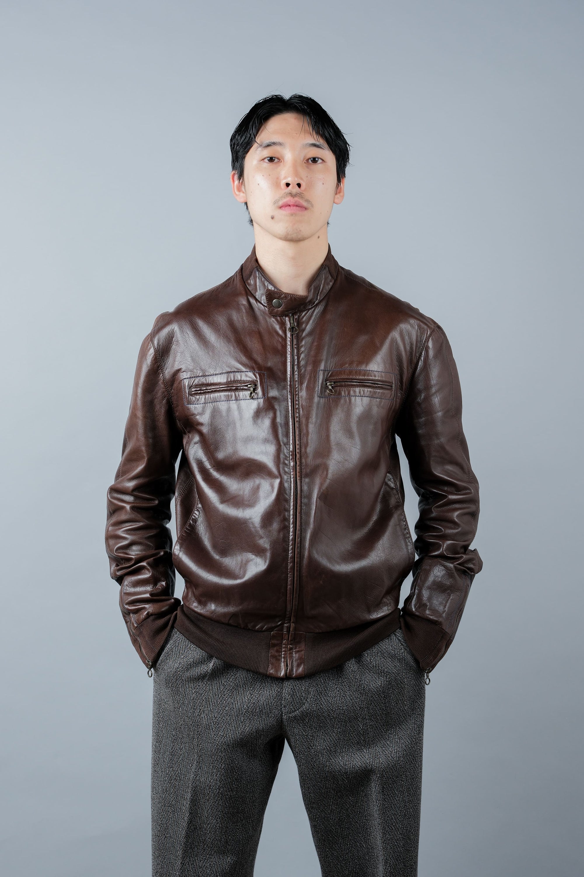 ［~90's］Old SERAPHIN Zip Up Lambskin Leather Blouson Size.50