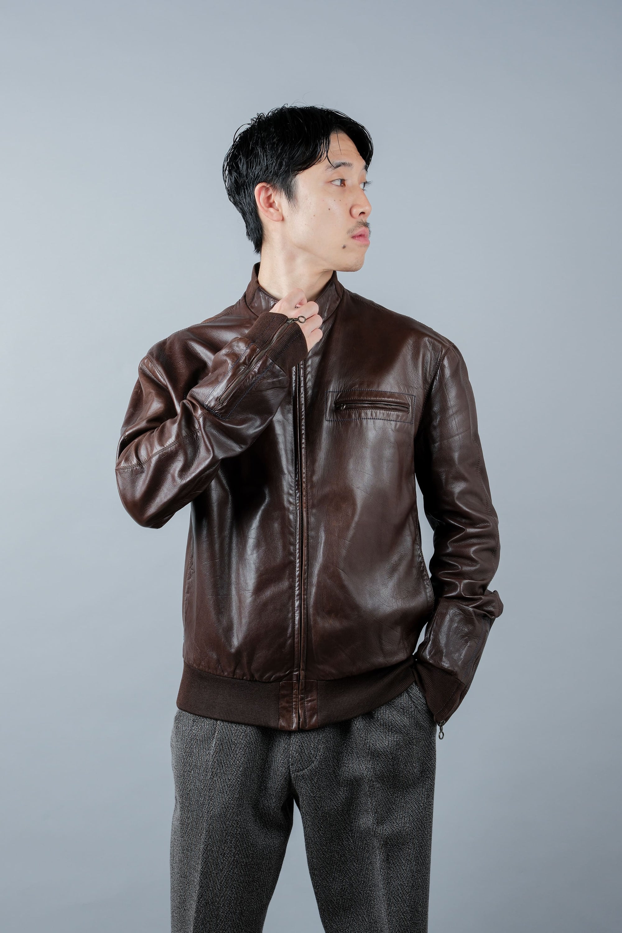 ［~90's］Old SERAPHIN Zip Up Lambskin Leather Blouson Size.50