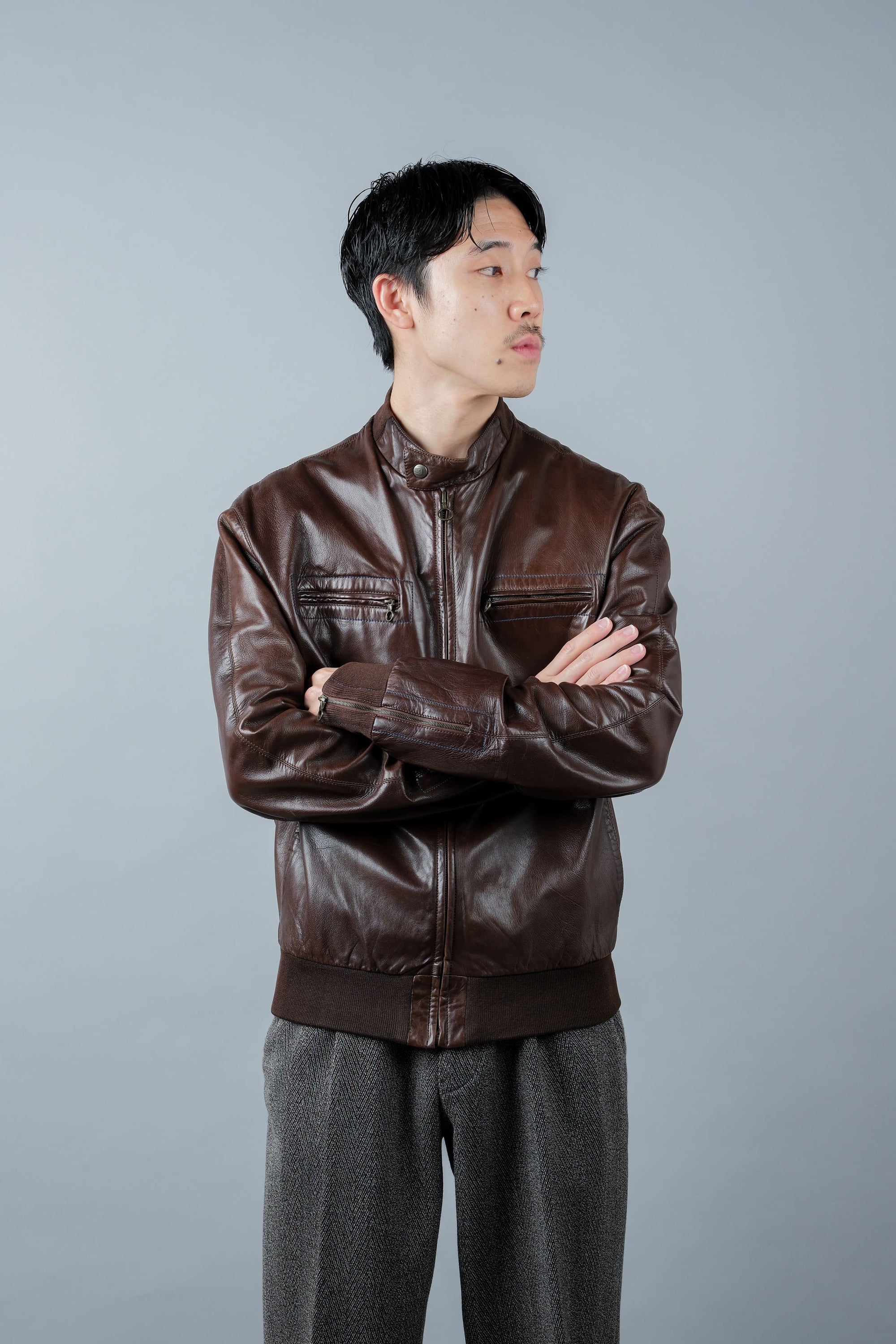 ［~90's］Old SERAPHIN Zip Up Lambskin Leather Blouson Size.50