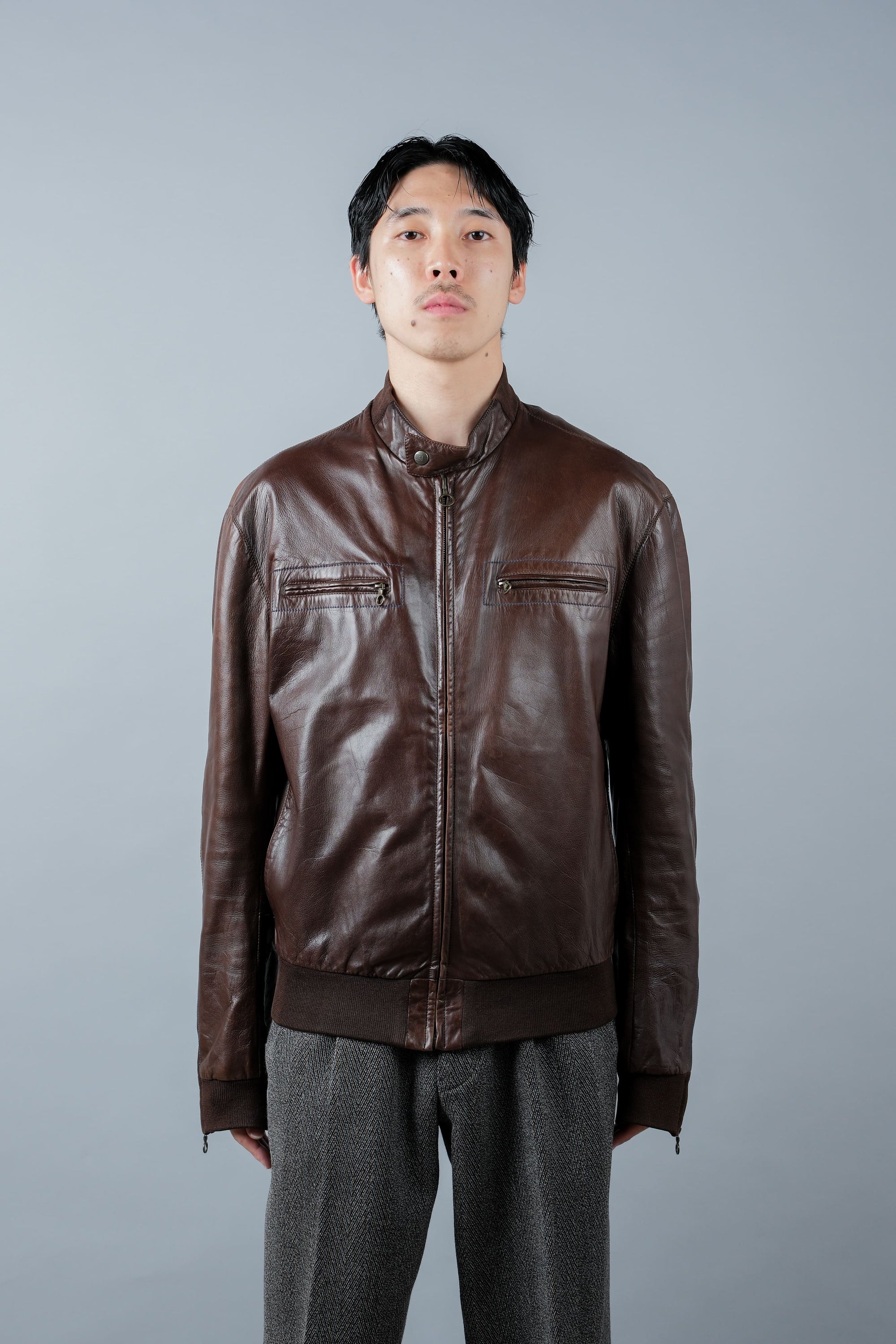 ［~90's］Old SERAPHIN Zip Up Lambskin Leather Blouson Size.50