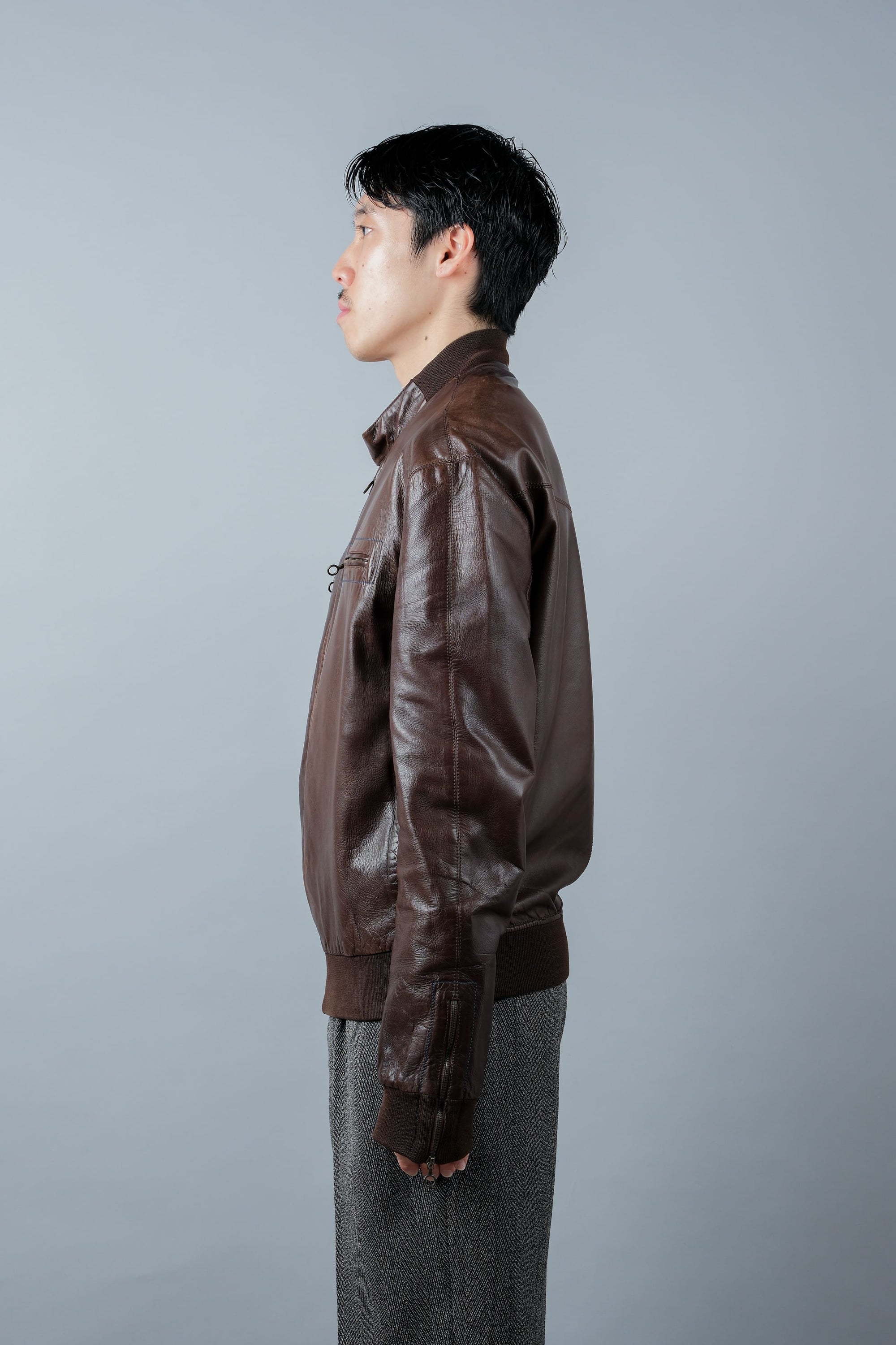 ［~90's］Old SERAPHIN Zip Up Lambskin Leather Blouson Size.50