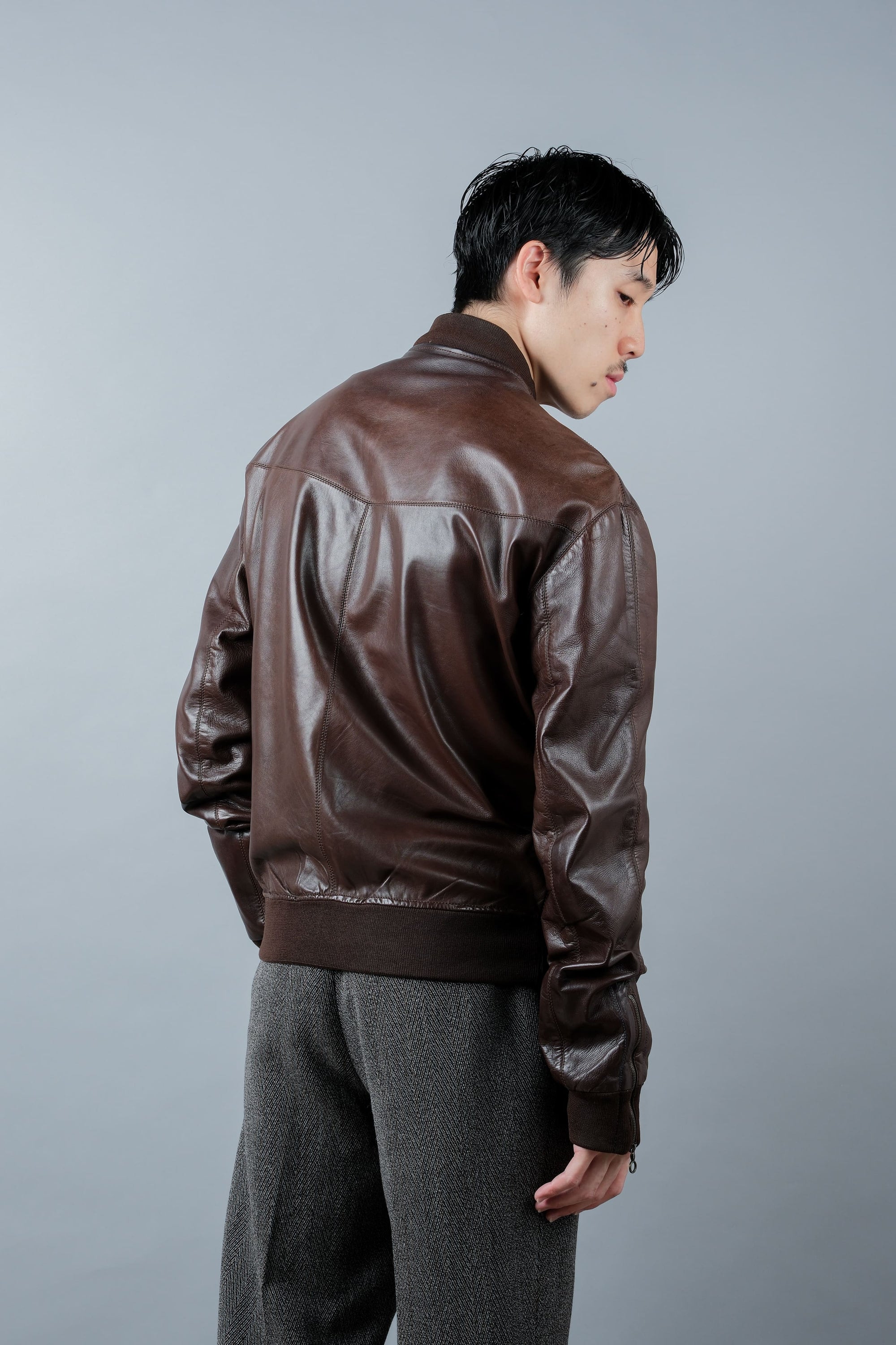 ［~90's］Old SERAPHIN Zip Up Lambskin Leather Blouson Size.50