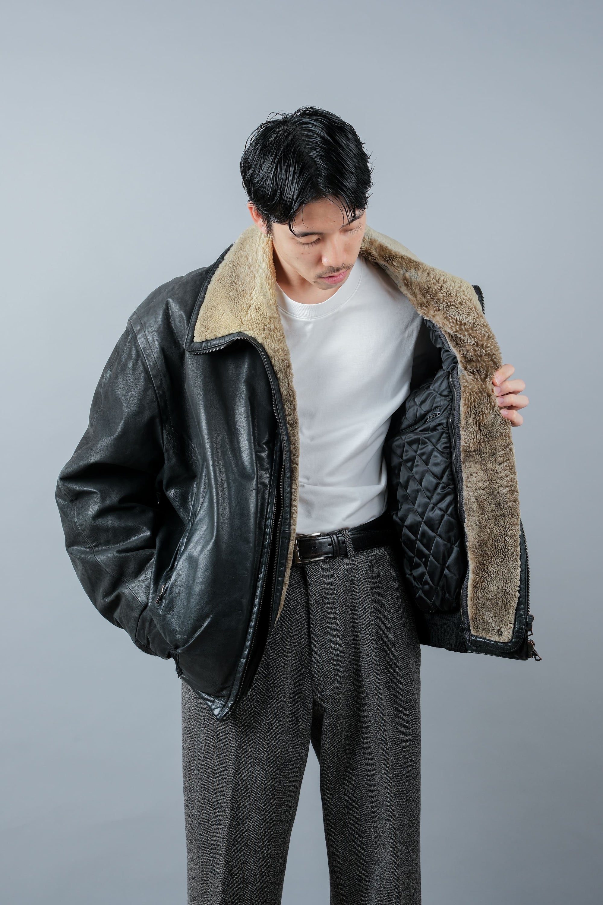 ［~90's］Old SERAPHIN Zip Up Leather Blouson