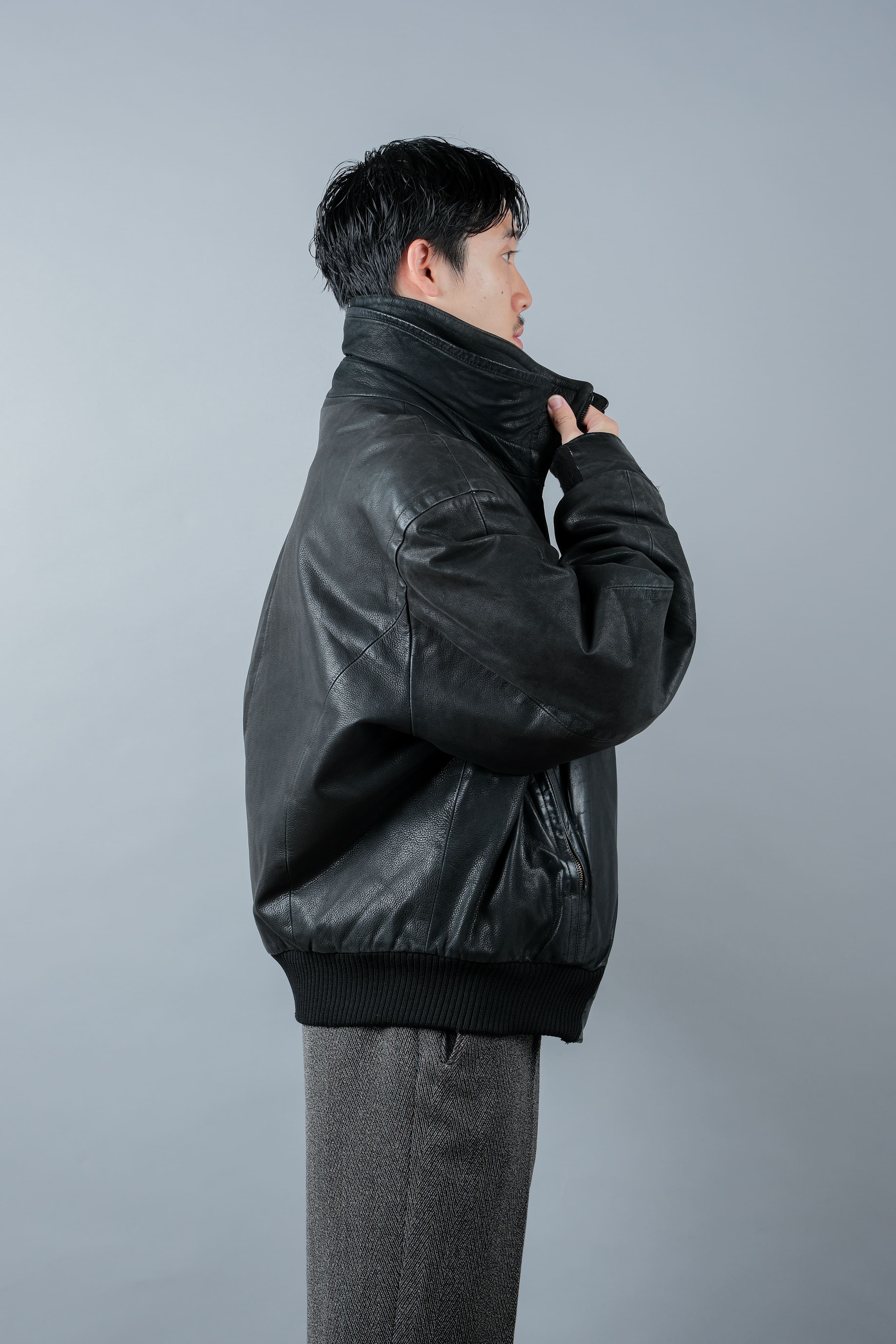 【~90's】Old SERAPHIN Zip Up Leather Blouson