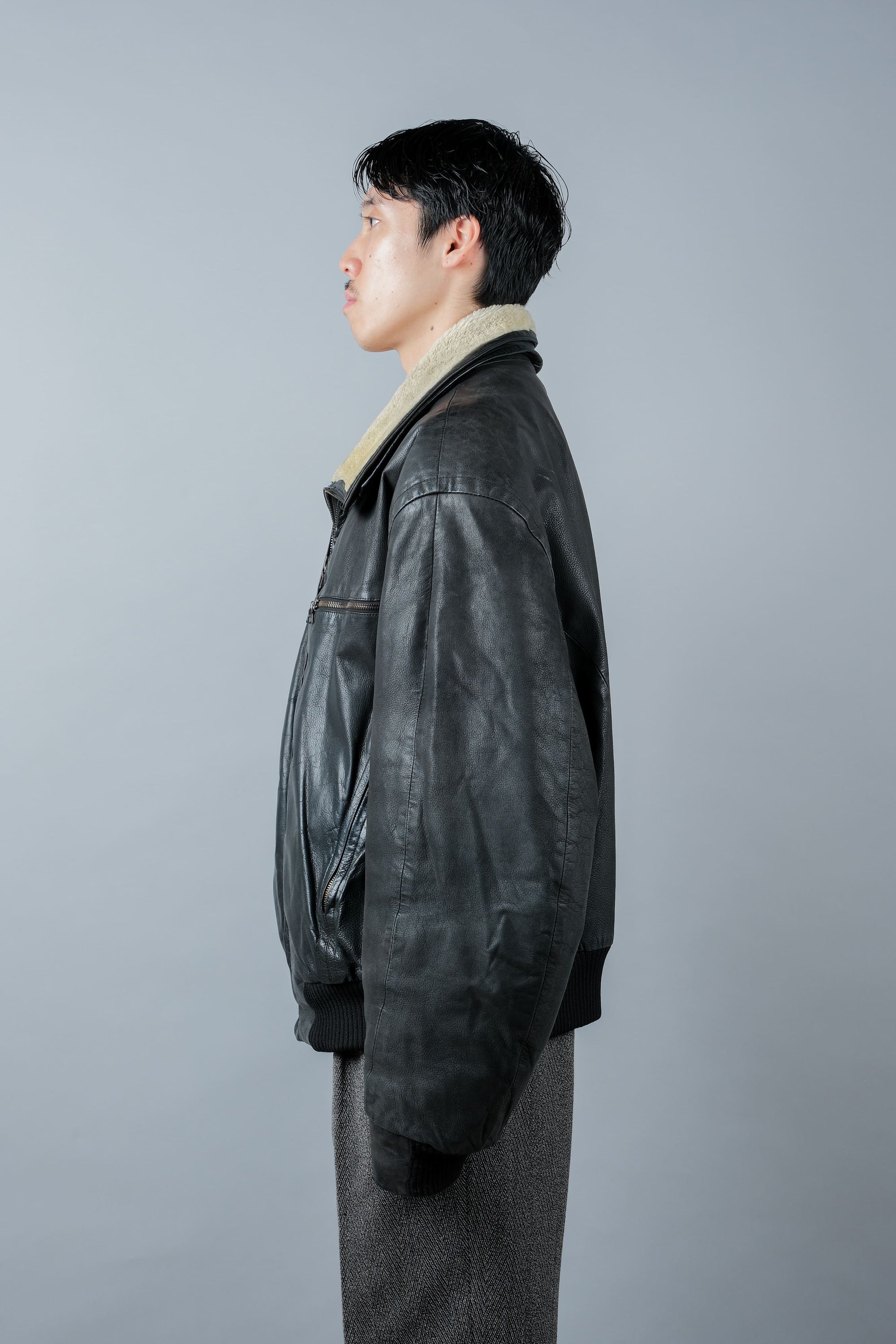 ［~90's］Old SERAPHIN Zip Up Leather Blouson