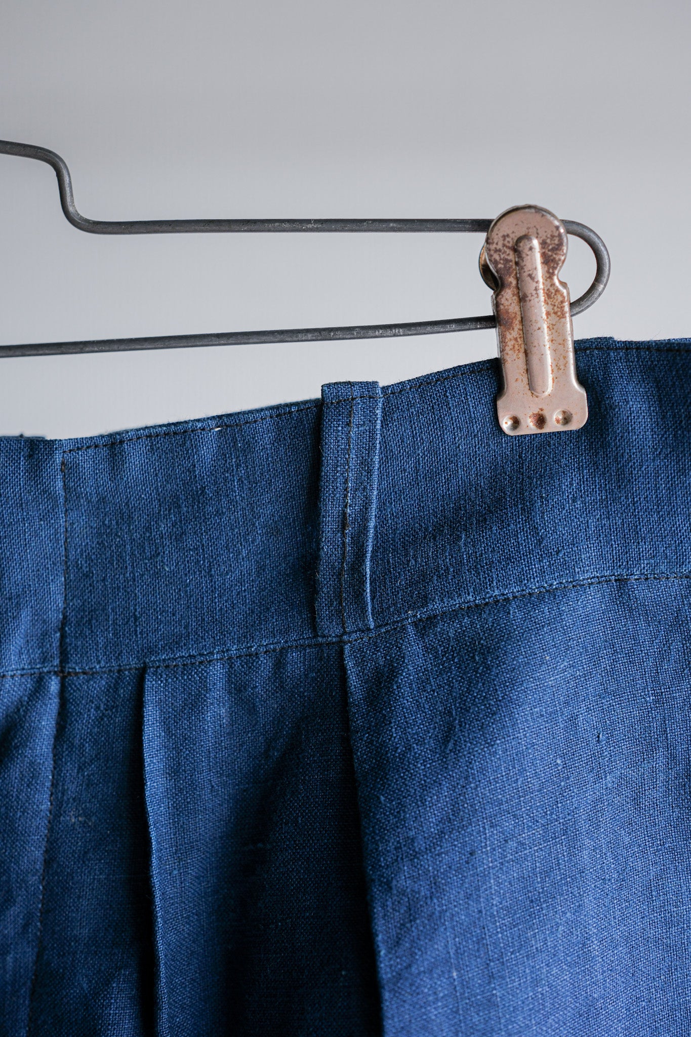 ［~40's］French Navy Indigo Linen Mechanic Trousers "Marine Nationale"