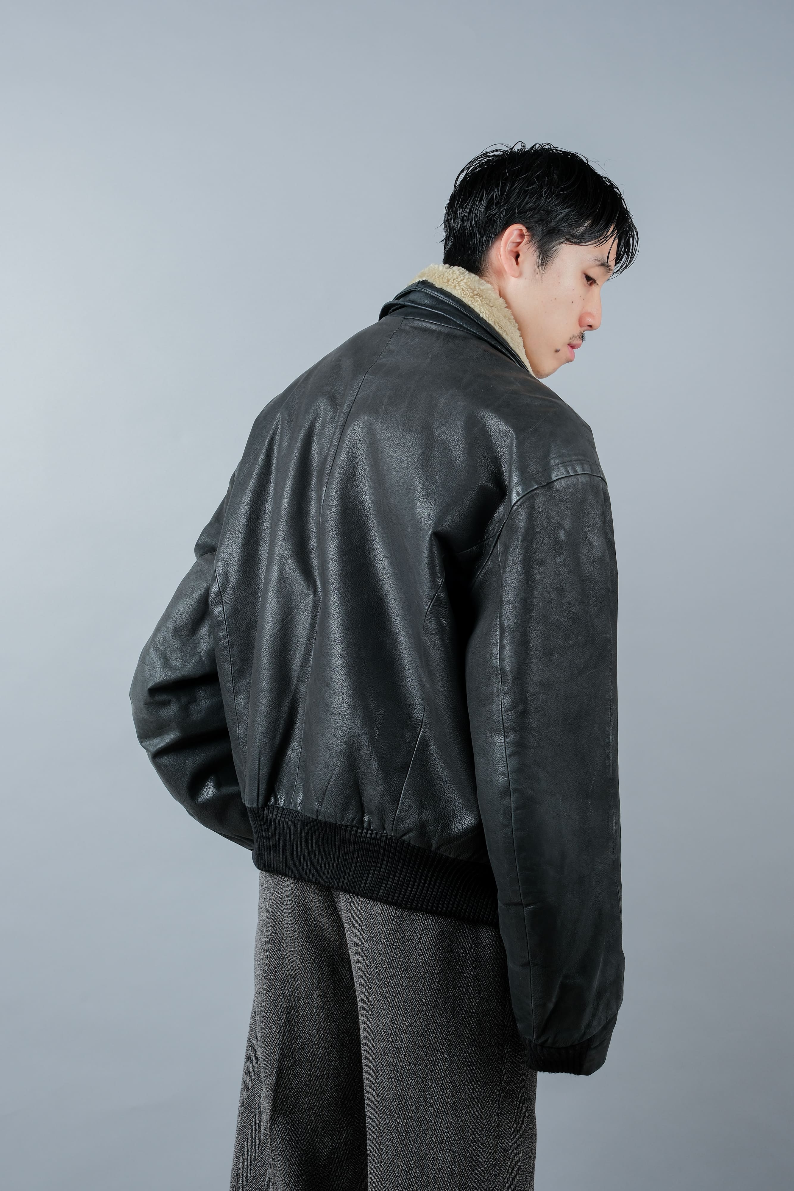 [~ 90's] Old Seraphin Zip Up Leather Blouson