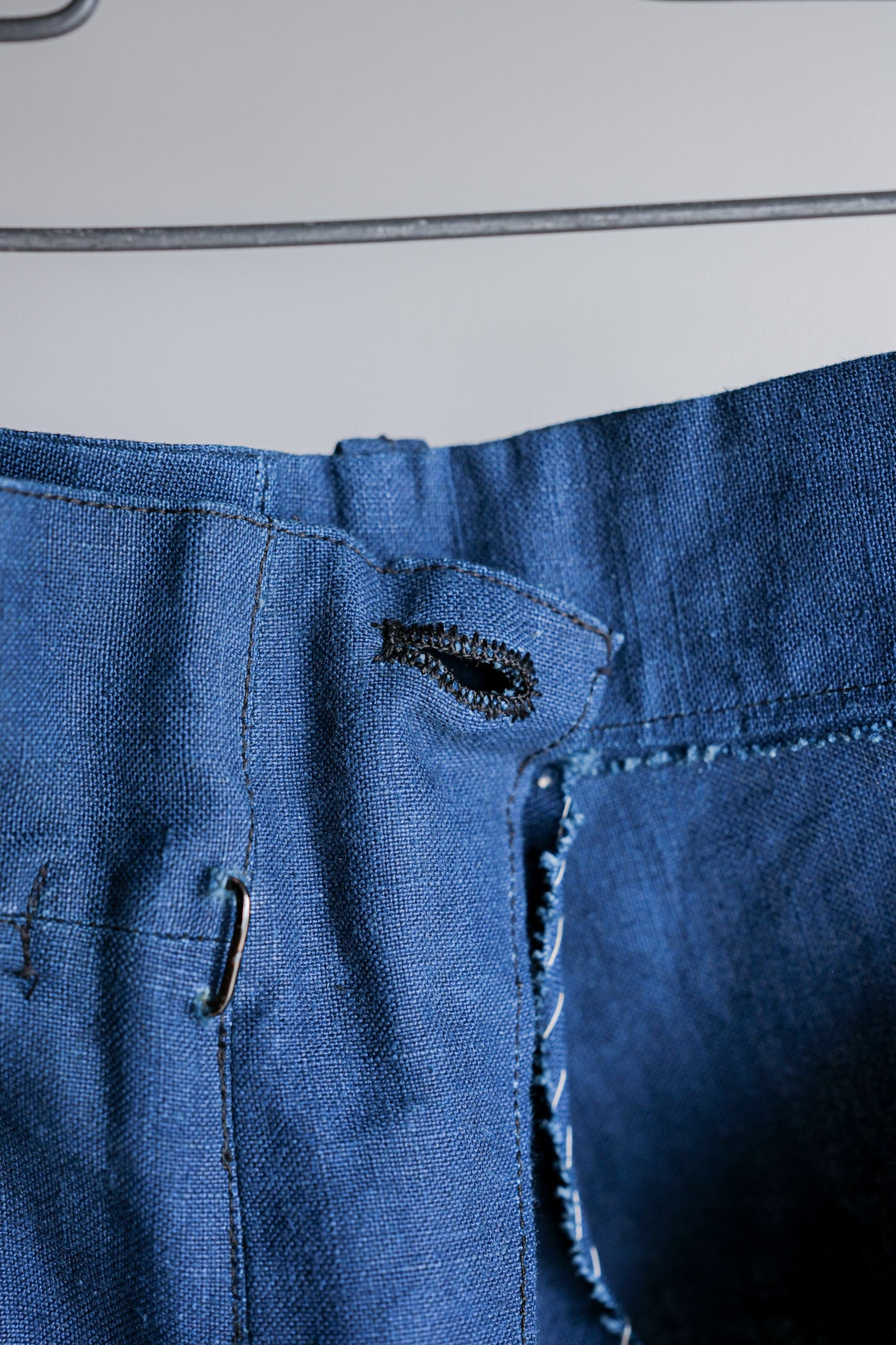 ［~40's］French Navy Indigo Linen Mechanic Trousers "Marine Nationale"