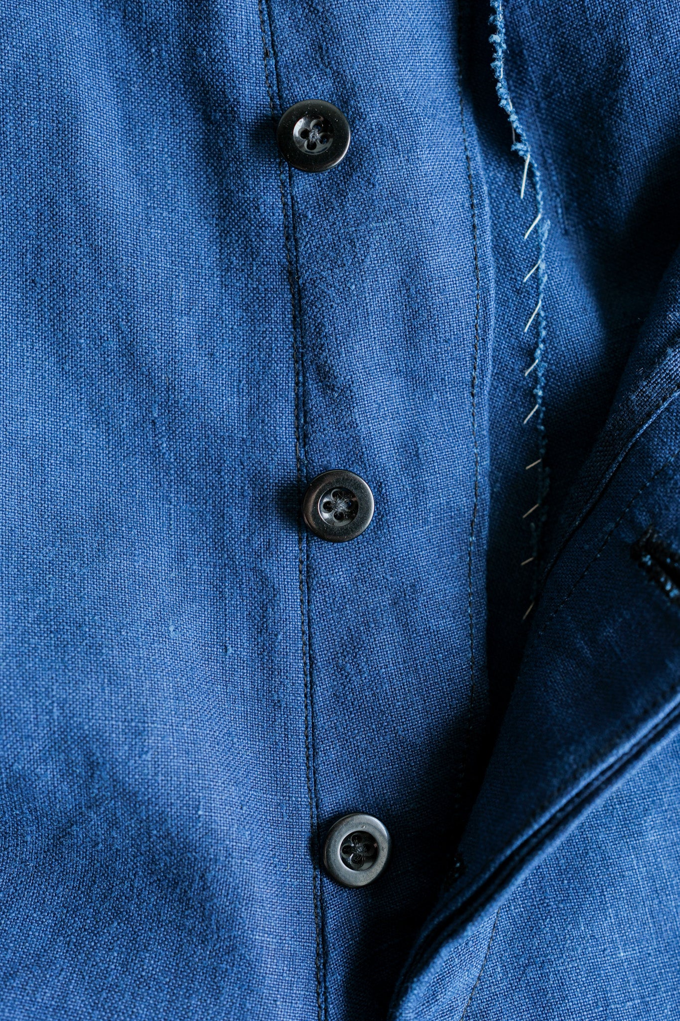 ［~40's］French Navy Indigo Linen Mechanic Trousers "Marine Nationale"